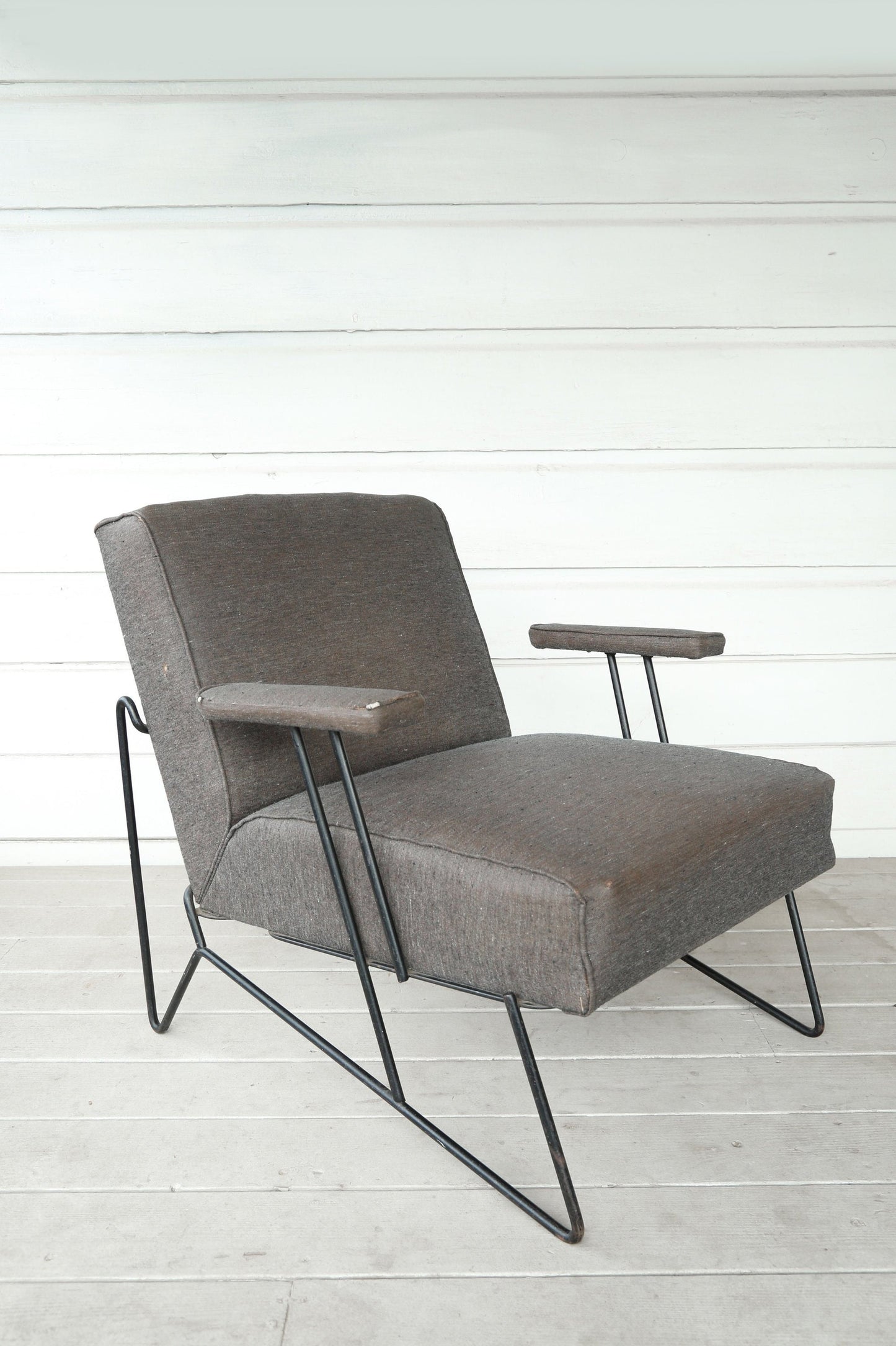 Rare Vintage Mid Century Modern Southern Cross iron chair attributed to Dan Johnson