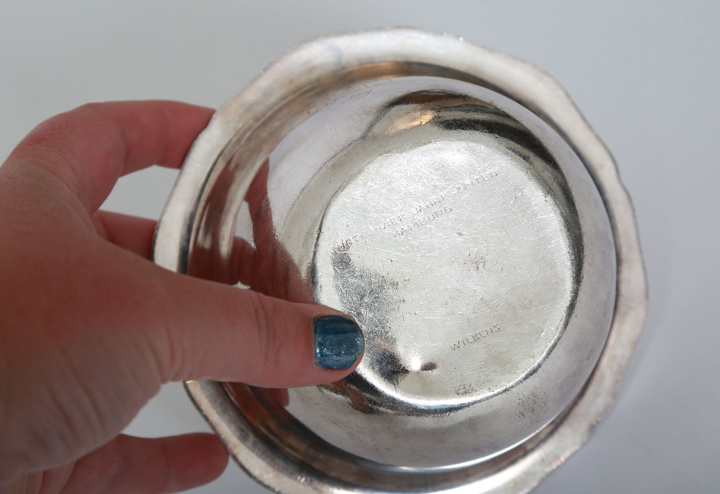 Antique vintage Wilkens Silver Bowl | Hotel Vier Jahreszeiten Hamburg crest bowl