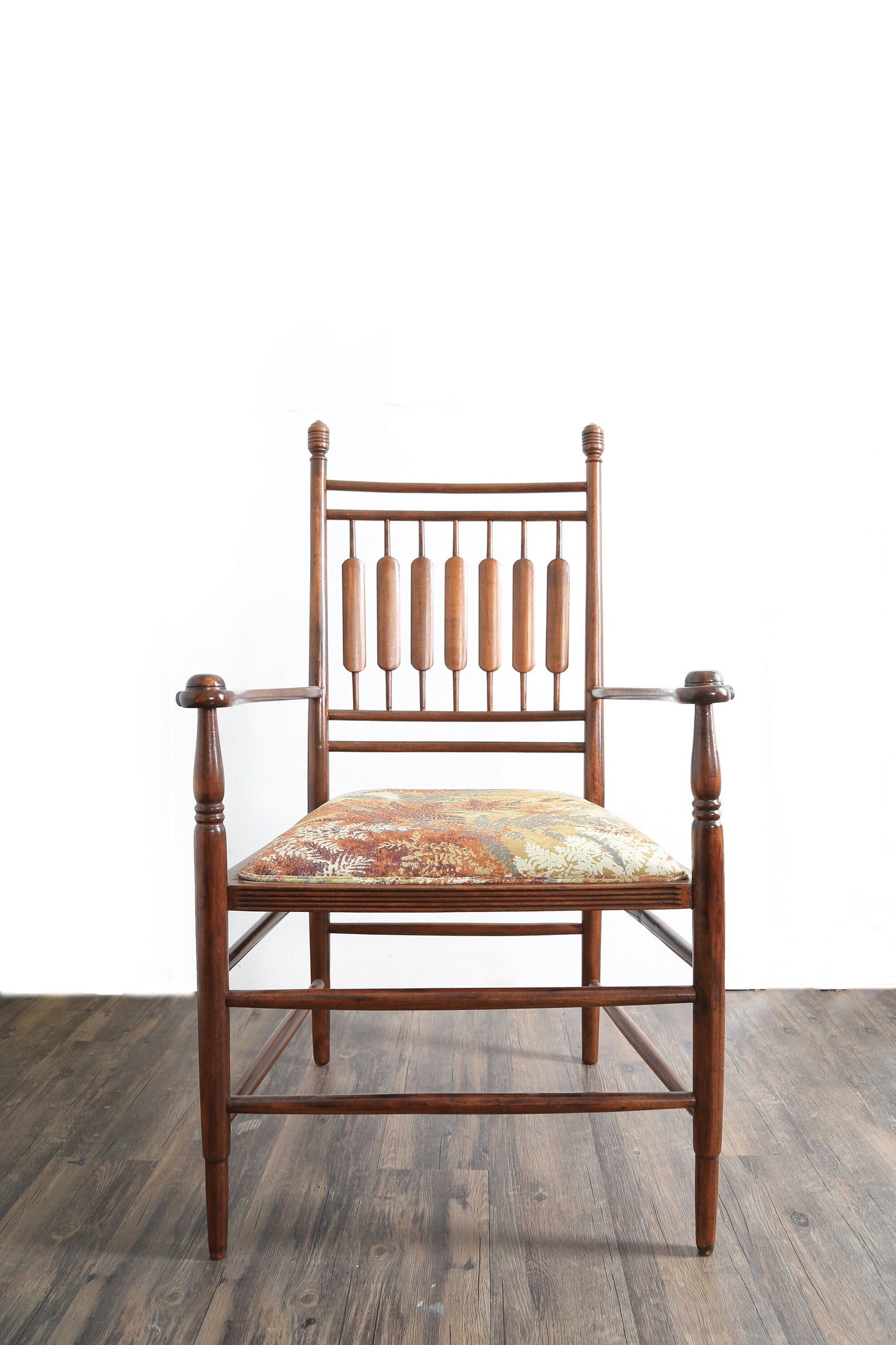 Antique 20th century oversized turned finial shaker chair