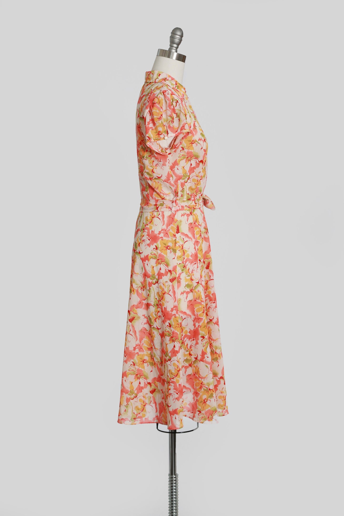 Vintage 90s floral wrap midi dress