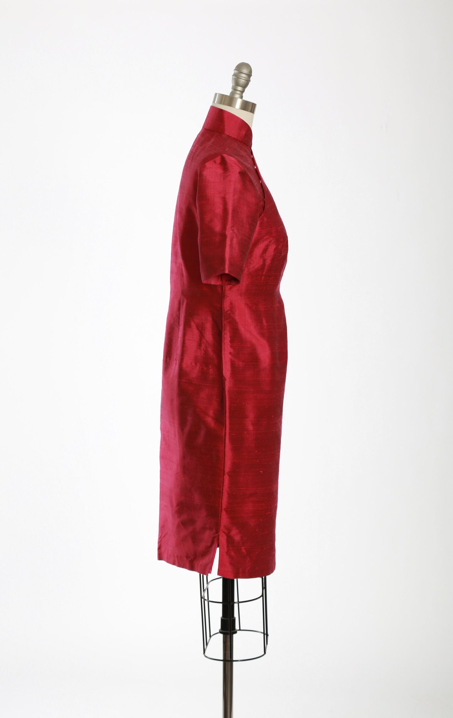 qipao pink silk dress | Vintage 60s pink Cheongsam dress
