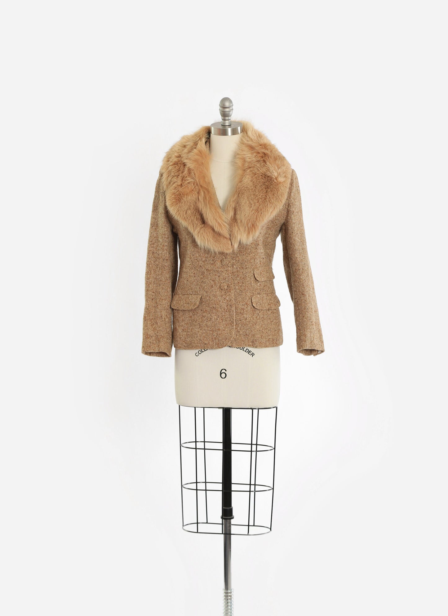 Lilli Ann fox fur blazer | Vintage 1970s Adolph Schuman for Lilli Ann wool tweed blazer