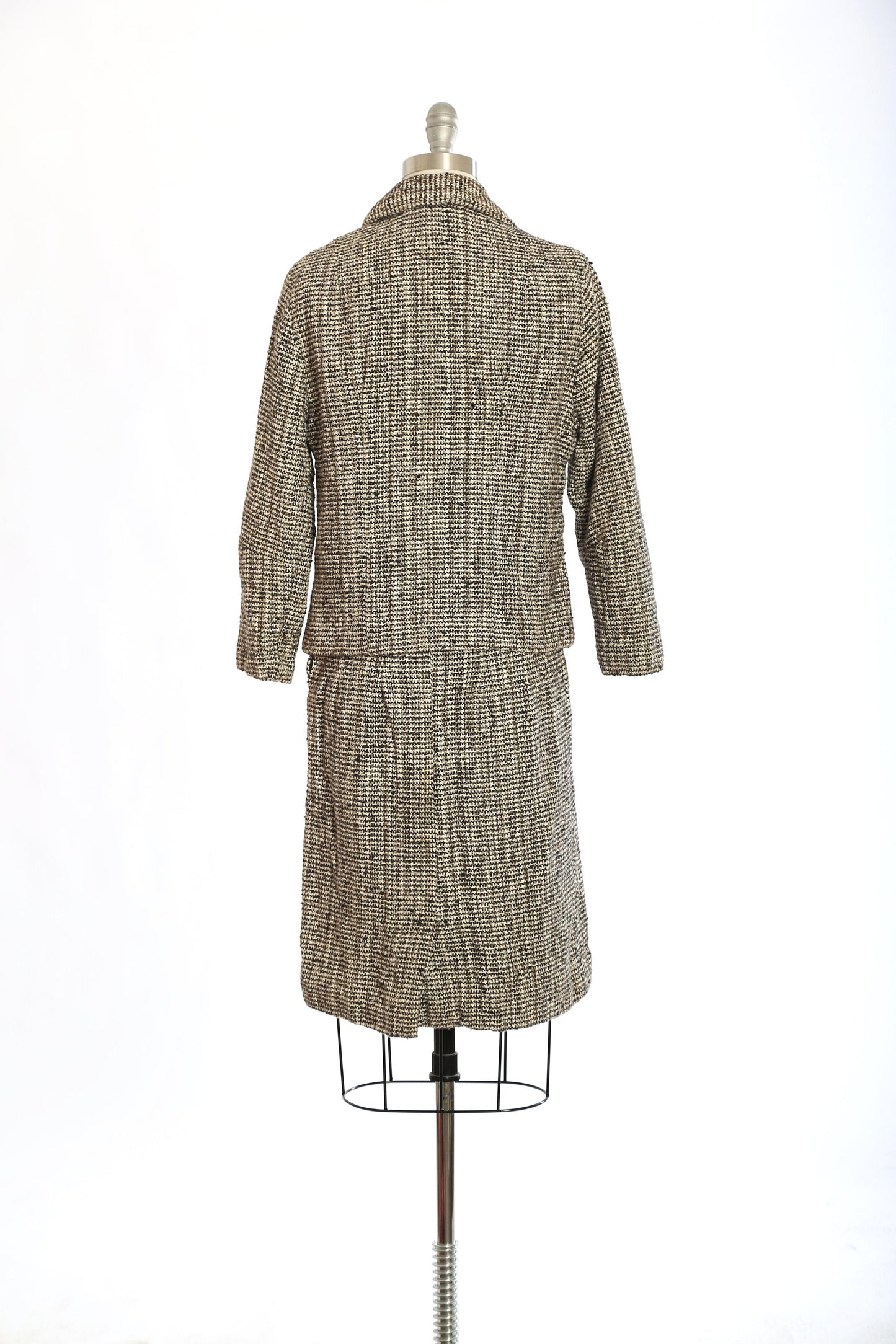 Vintage 50s gray tweed suit | 1950s Mid century Modern 2pc skirt jacket suit