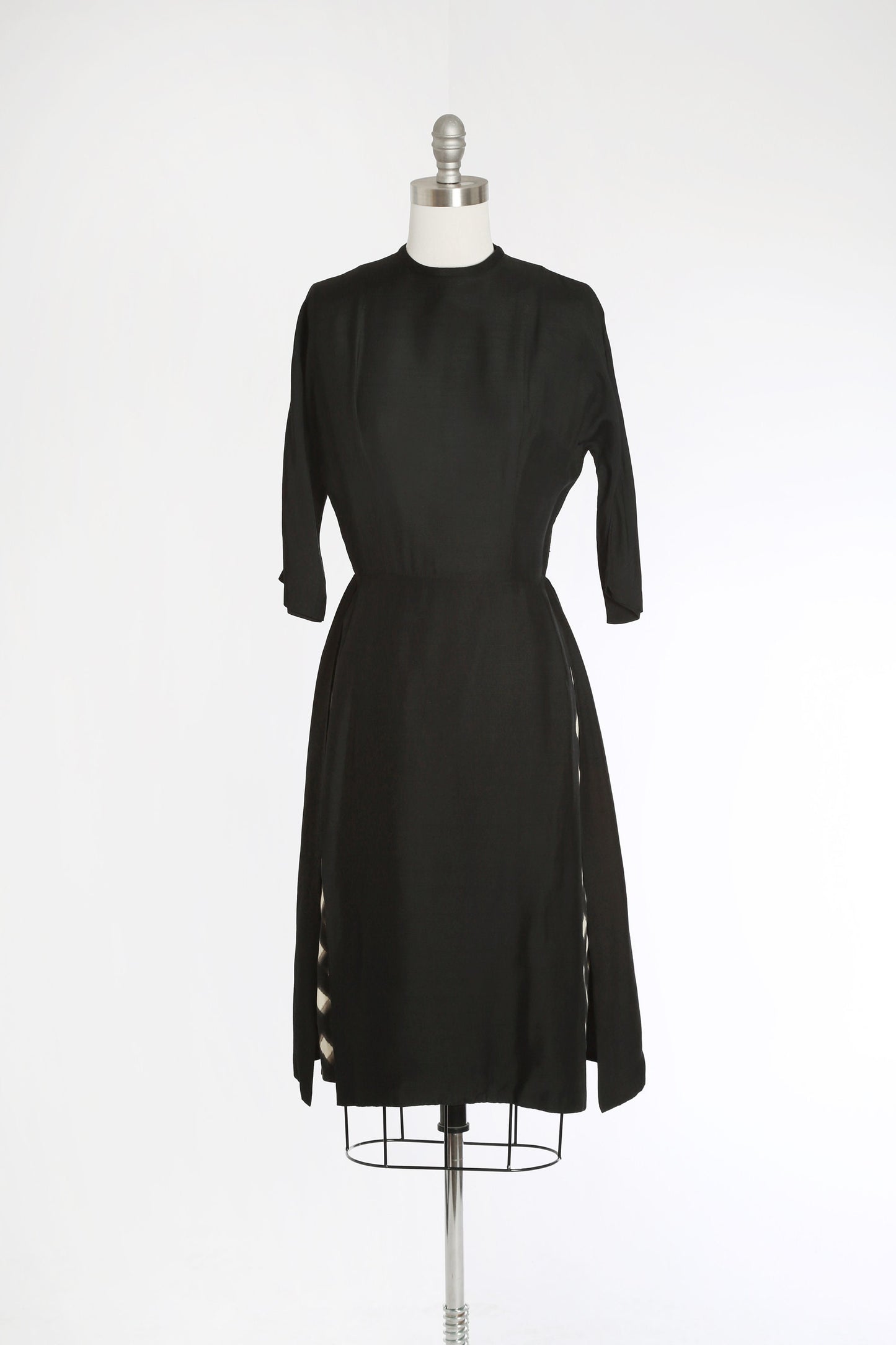 40s Checker dress | Vintage 1940s black + white dress