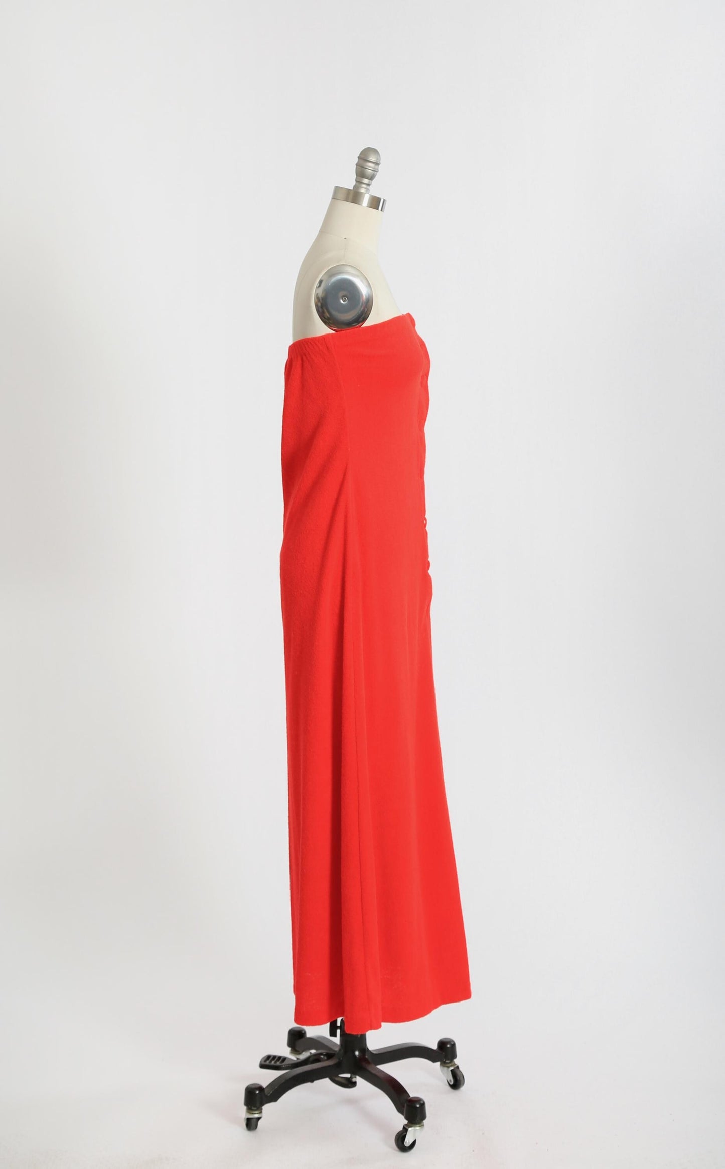 Red terry cloth dress | Vintage 70s Jonathan Logan tube top maxi dress