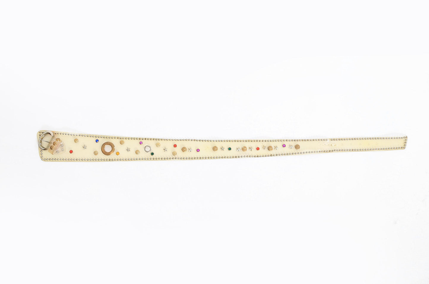 Vintage 80s Clear gold studded Star rhinestone belt