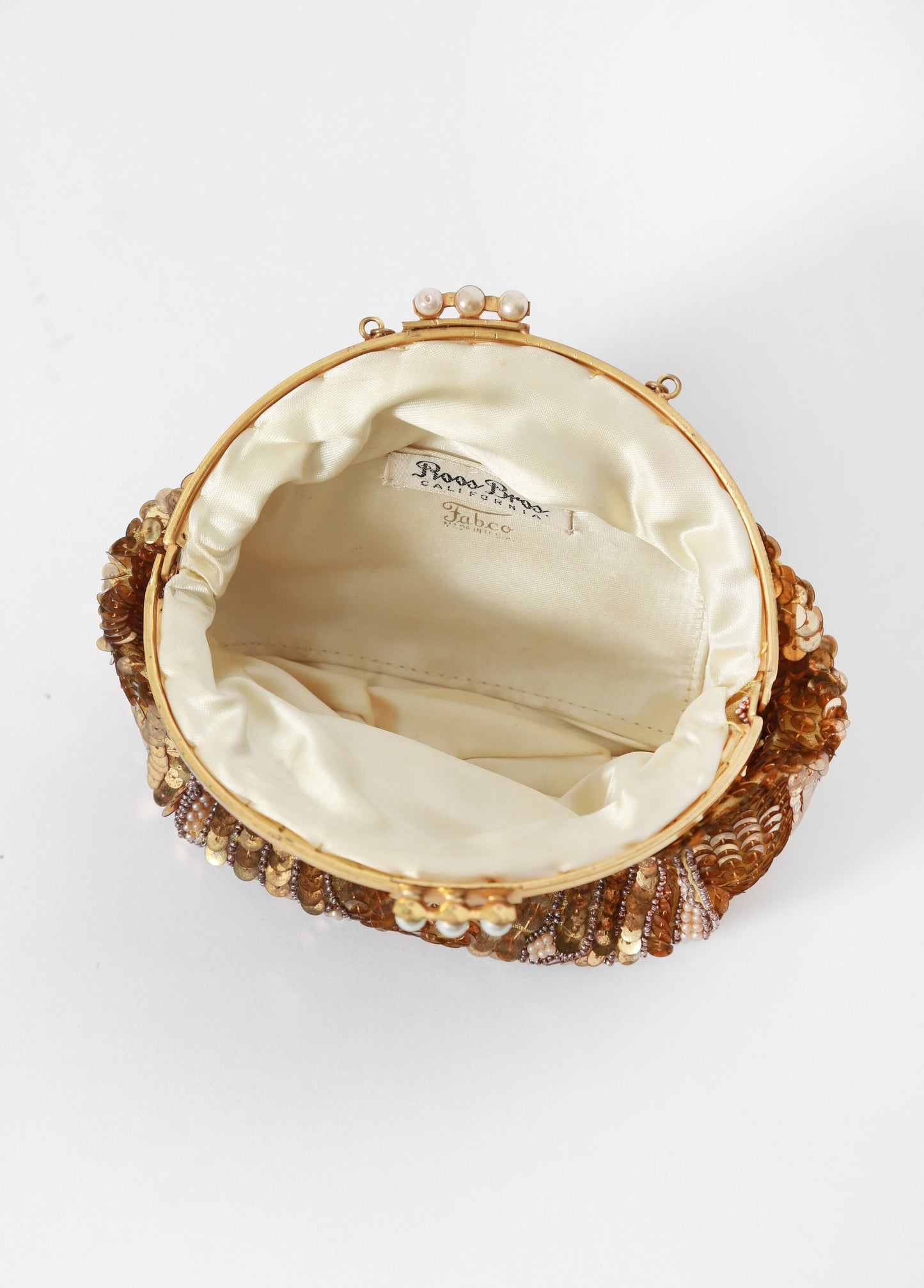 40s gold sequin seed pearl purse