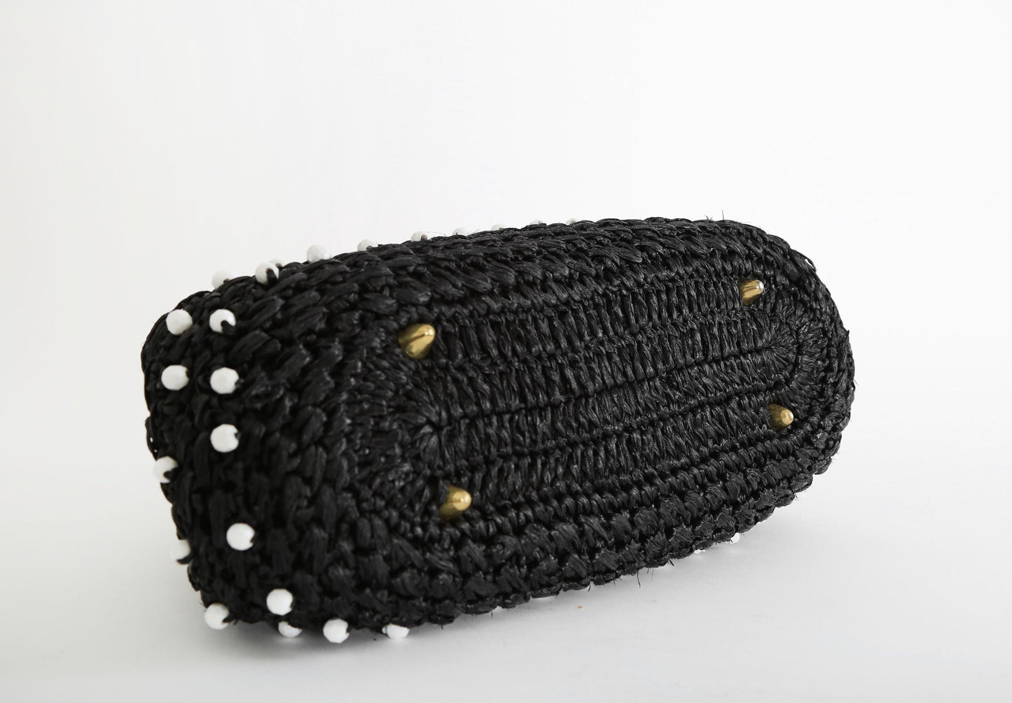 Vintage woven beaded Raffia purse