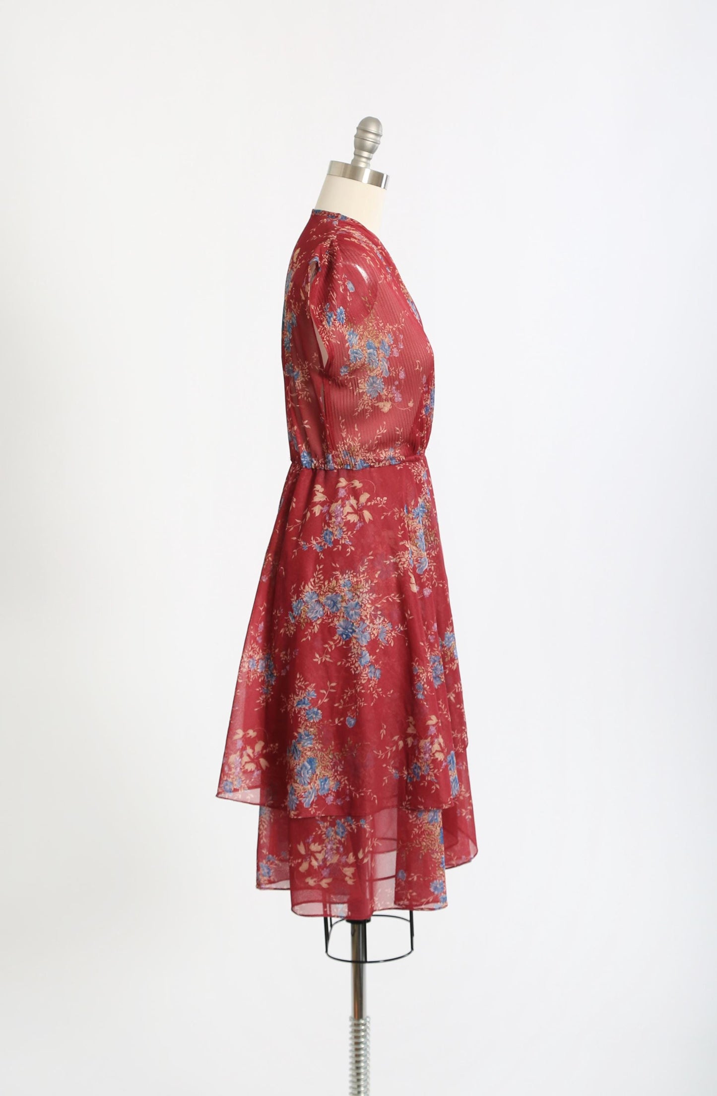 Vintage 70s semi sheer floral dress