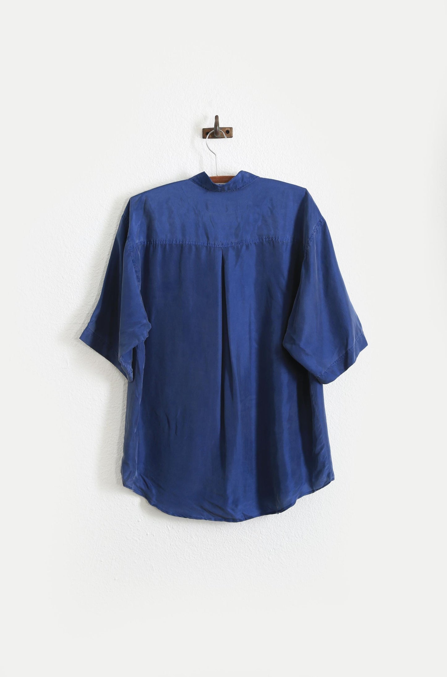 90s blue silk blouse