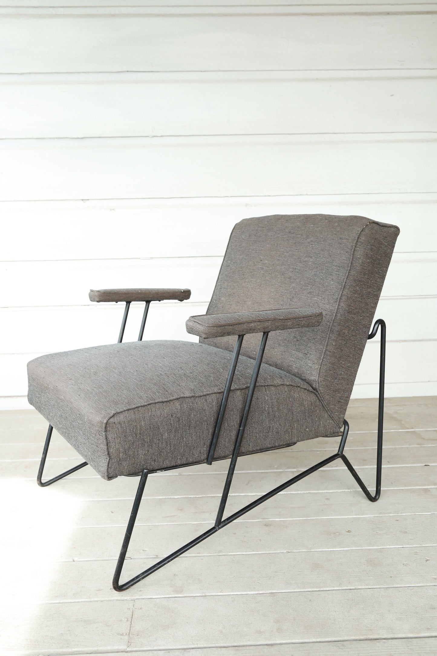 Rare Vintage Mid Century Modern Southern Cross iron chair attributed to Dan Johnson