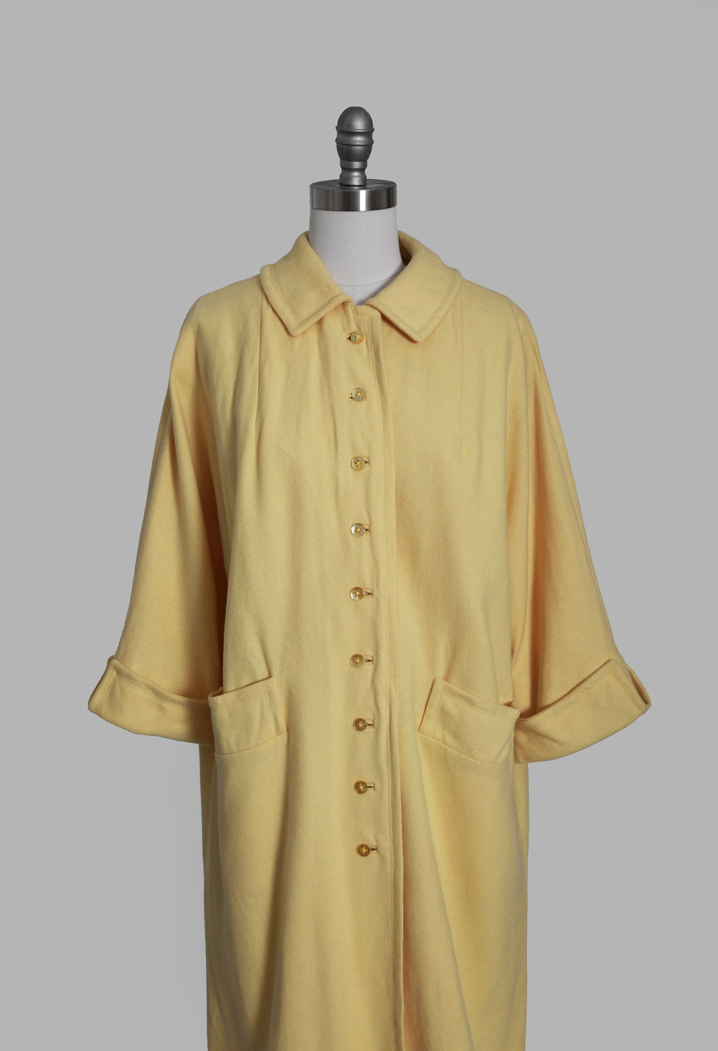 Vintage 60s yellow wool coat