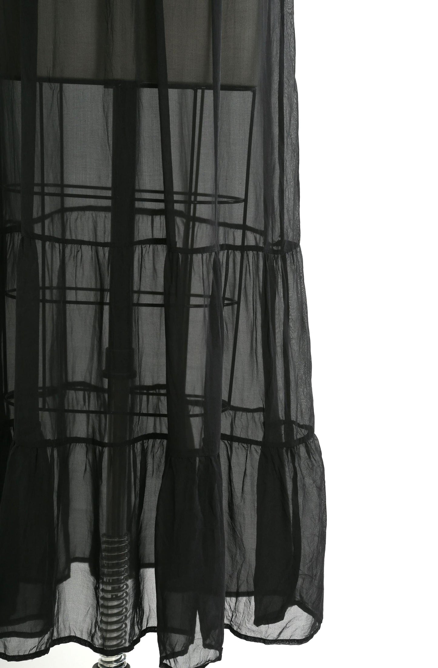 Y2K Black Silk Smocked semi sheer maxi dress
