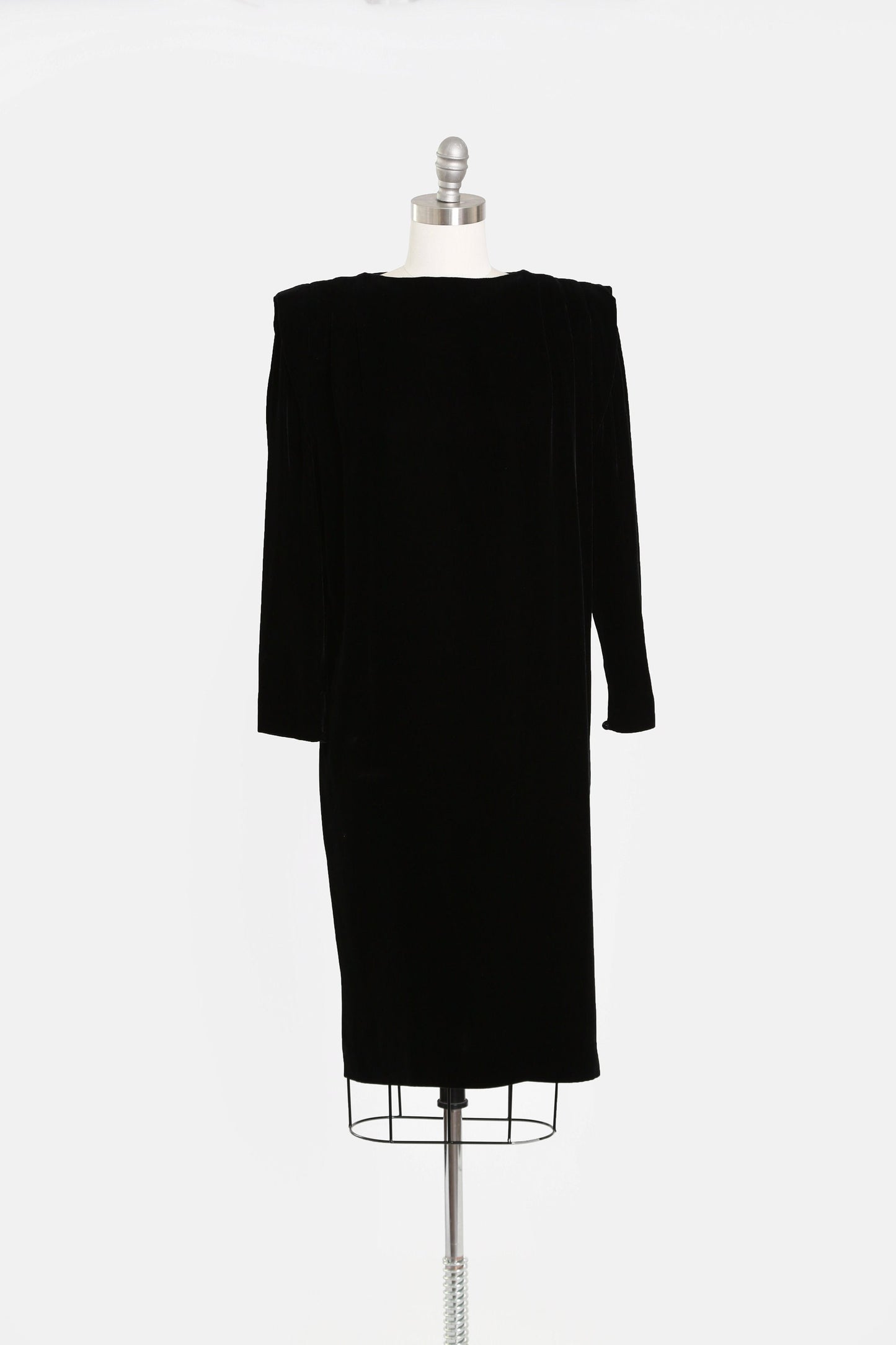 Cocoon velvet dress | Vintage 90s inky black velvet avant grade dress