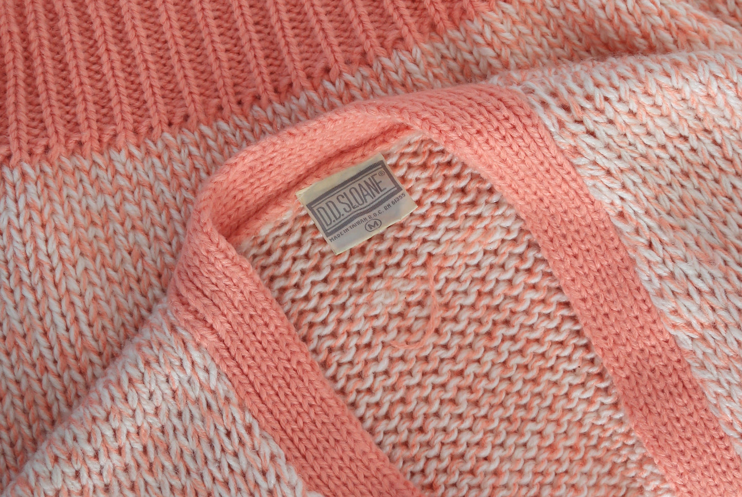 Vintage 90s chunky pink knit cardigan sweater