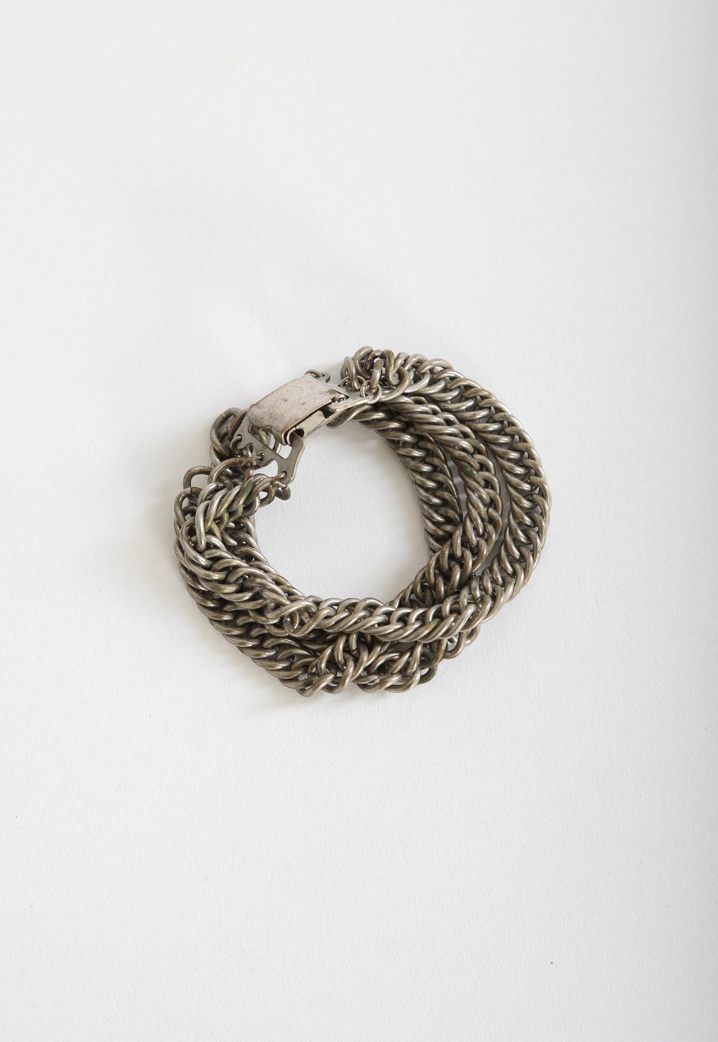 Vintage 1940s thick 3 row chain bracelet