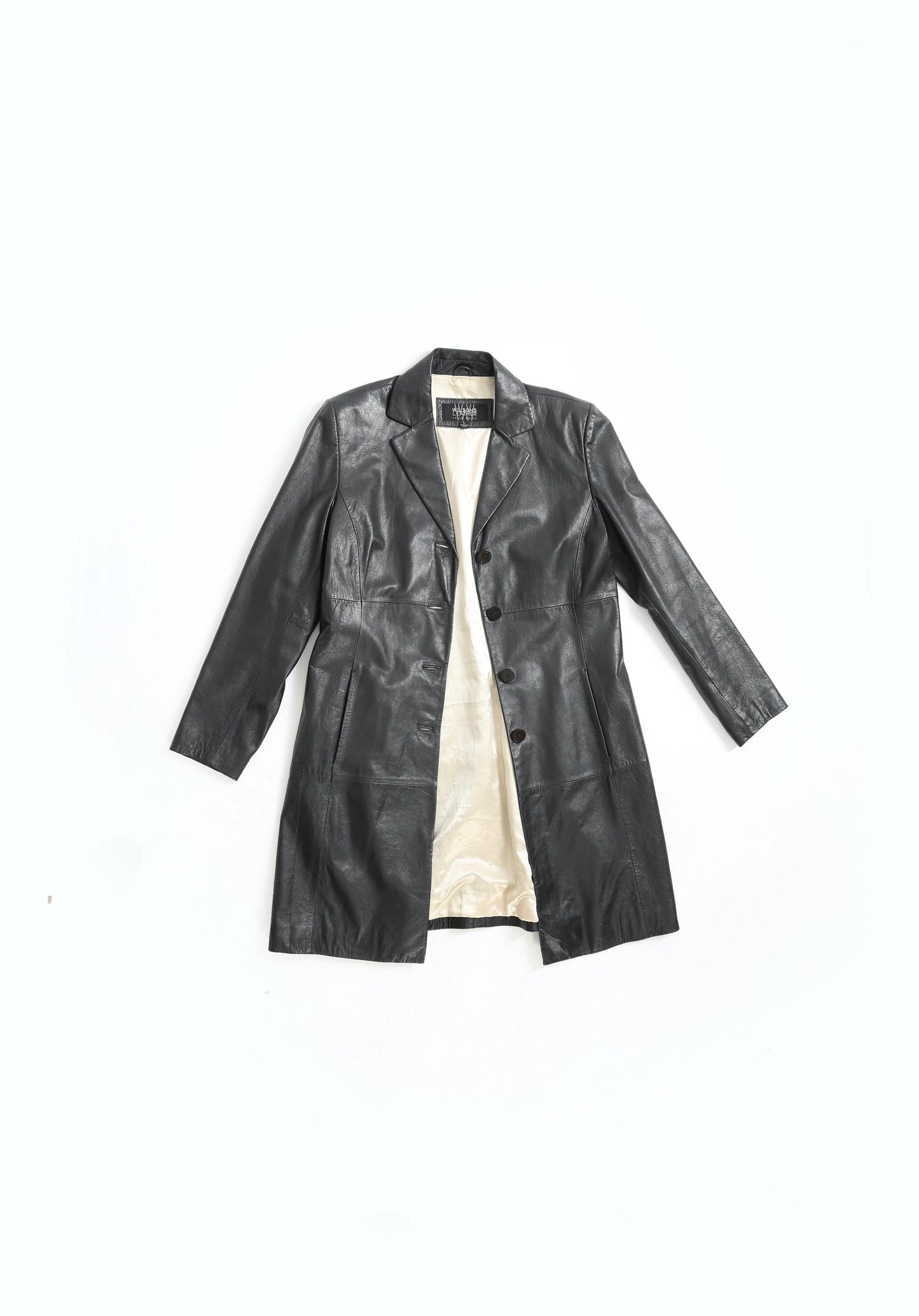 Vintage Y2K Wilsons Pelle Studio black leather coat