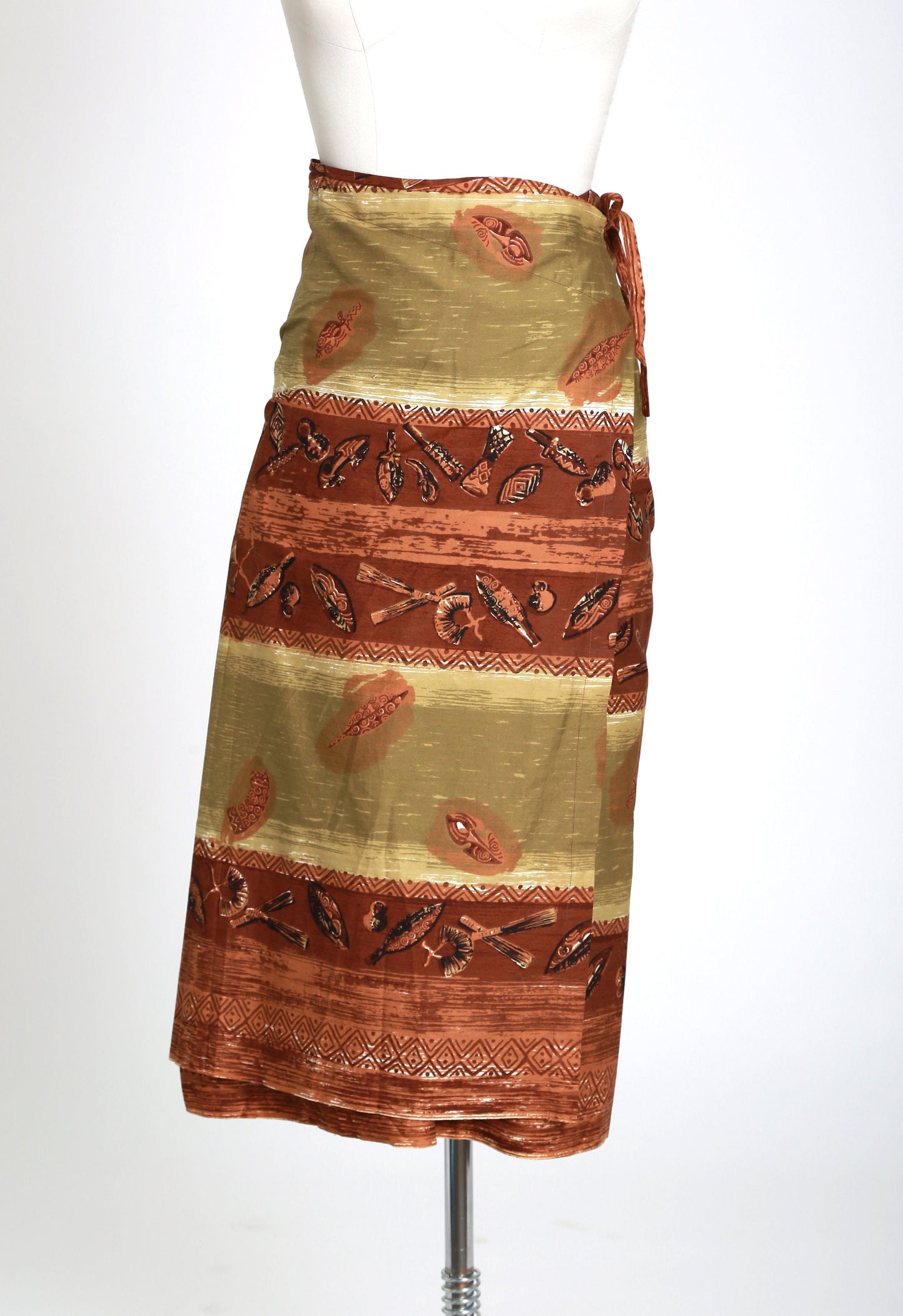 Vintage 50s Duke Kahanamuku Hawaiian cotton sarong wrap skirt | 1950s ie faitaga wrap skirt
