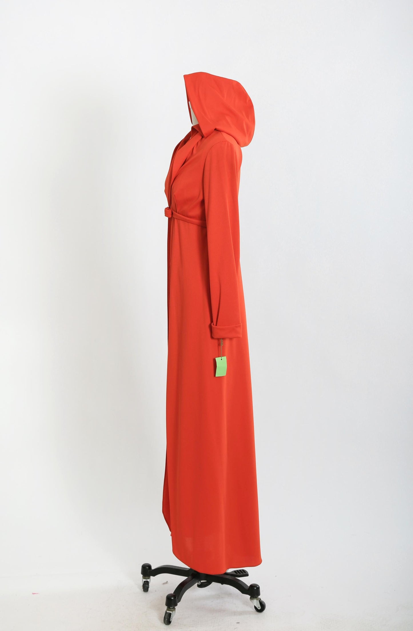 70s Orange hooded coat cape | Vintage 1970s deadstock hooded duster