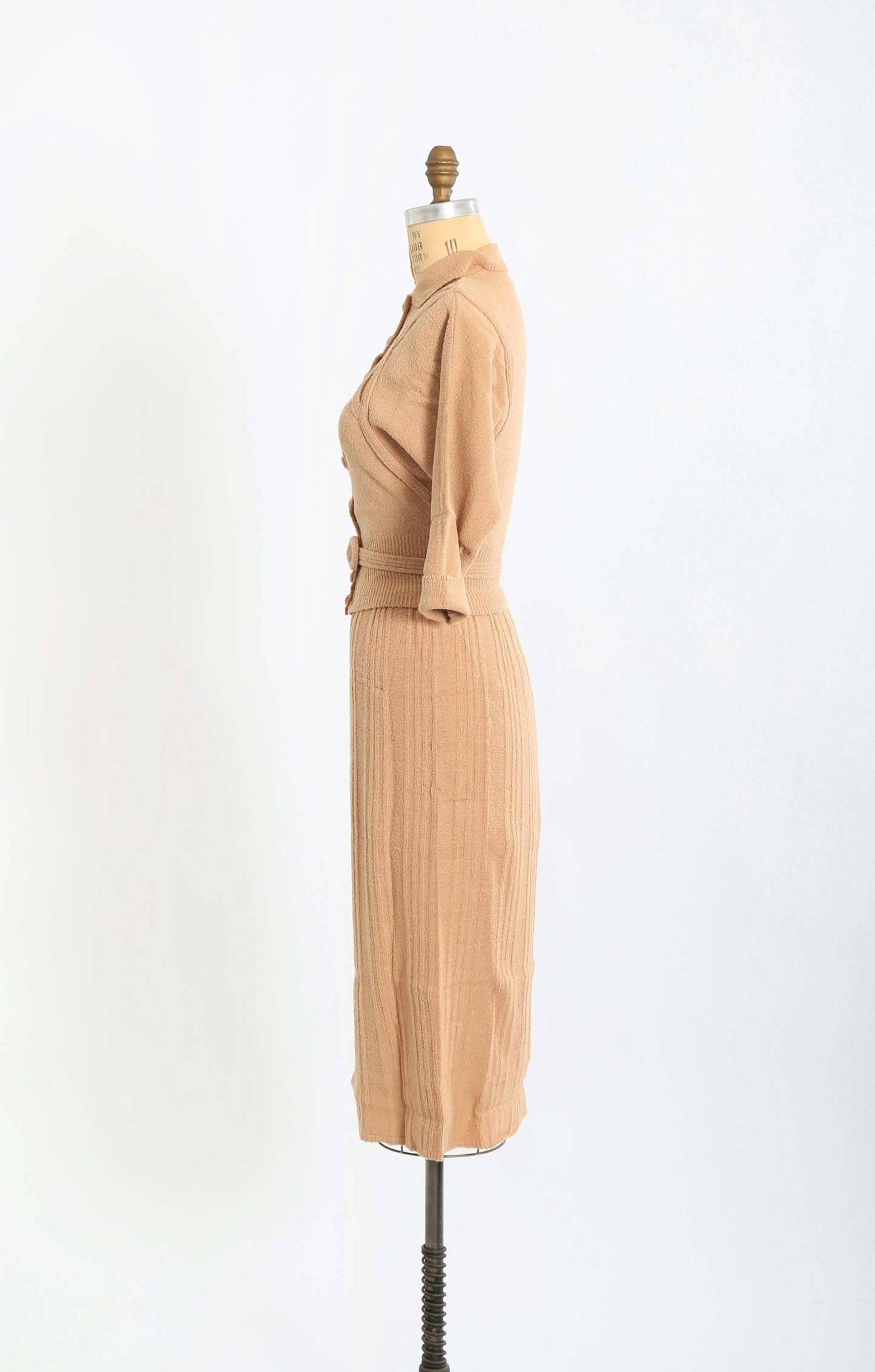 40s Lofties brown knit wool set | Vintage 1940s Deadstock Lofties knit wool 2pc set