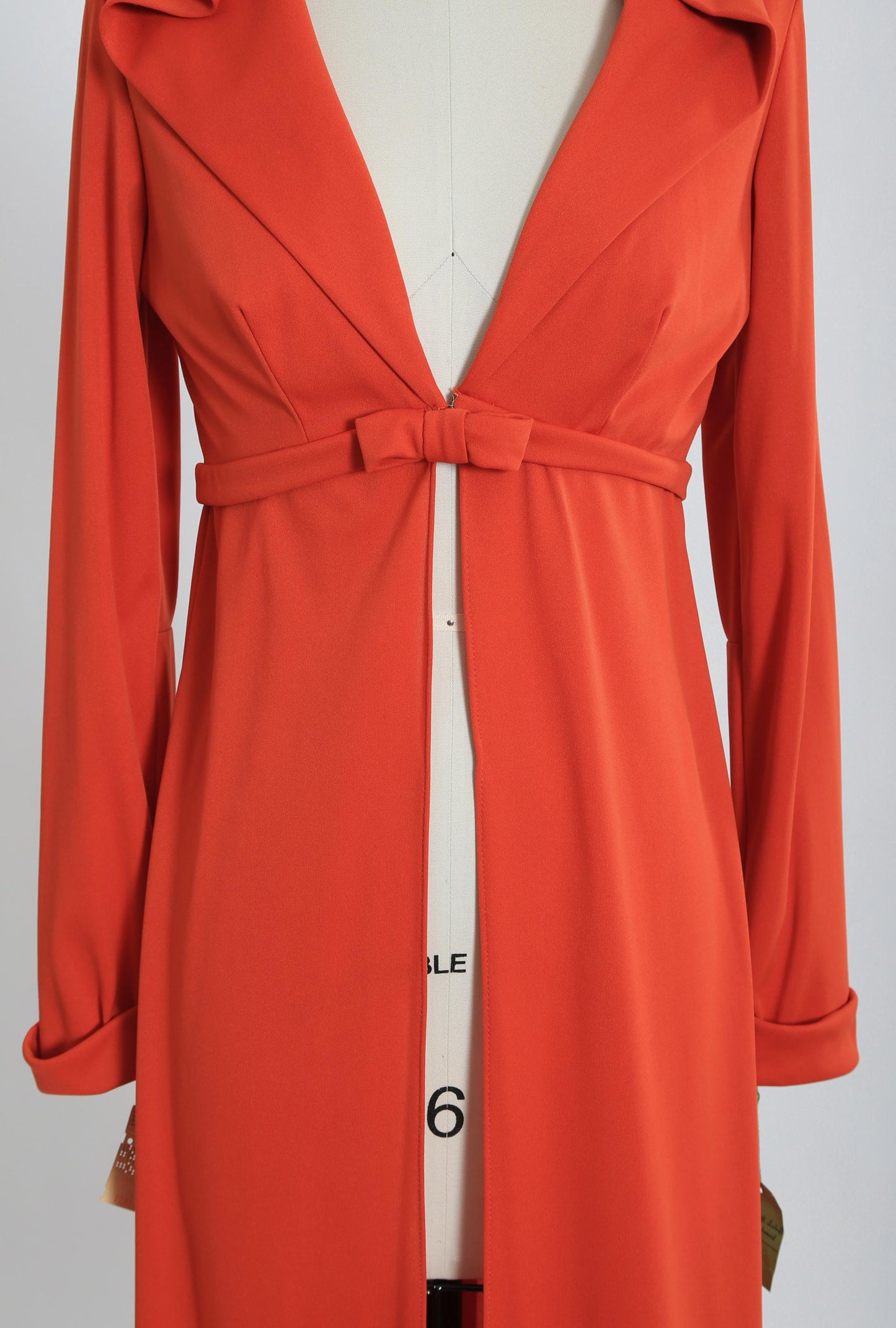 70s Orange hooded coat cape | Vintage 1970s deadstock hooded duster