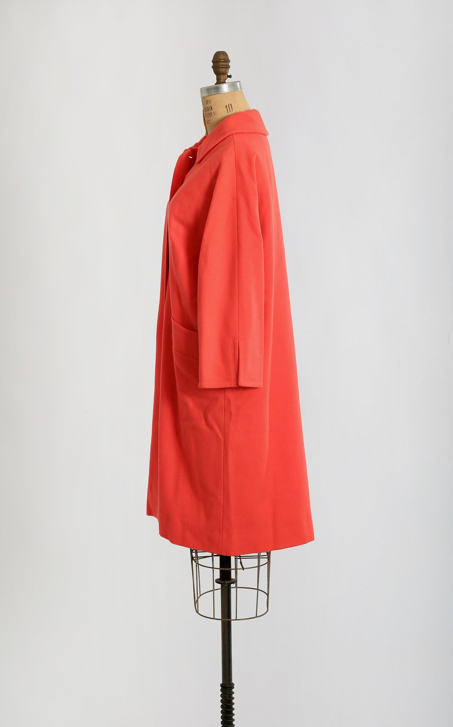 Vintage 50s 60s salmon orange woven wool coat