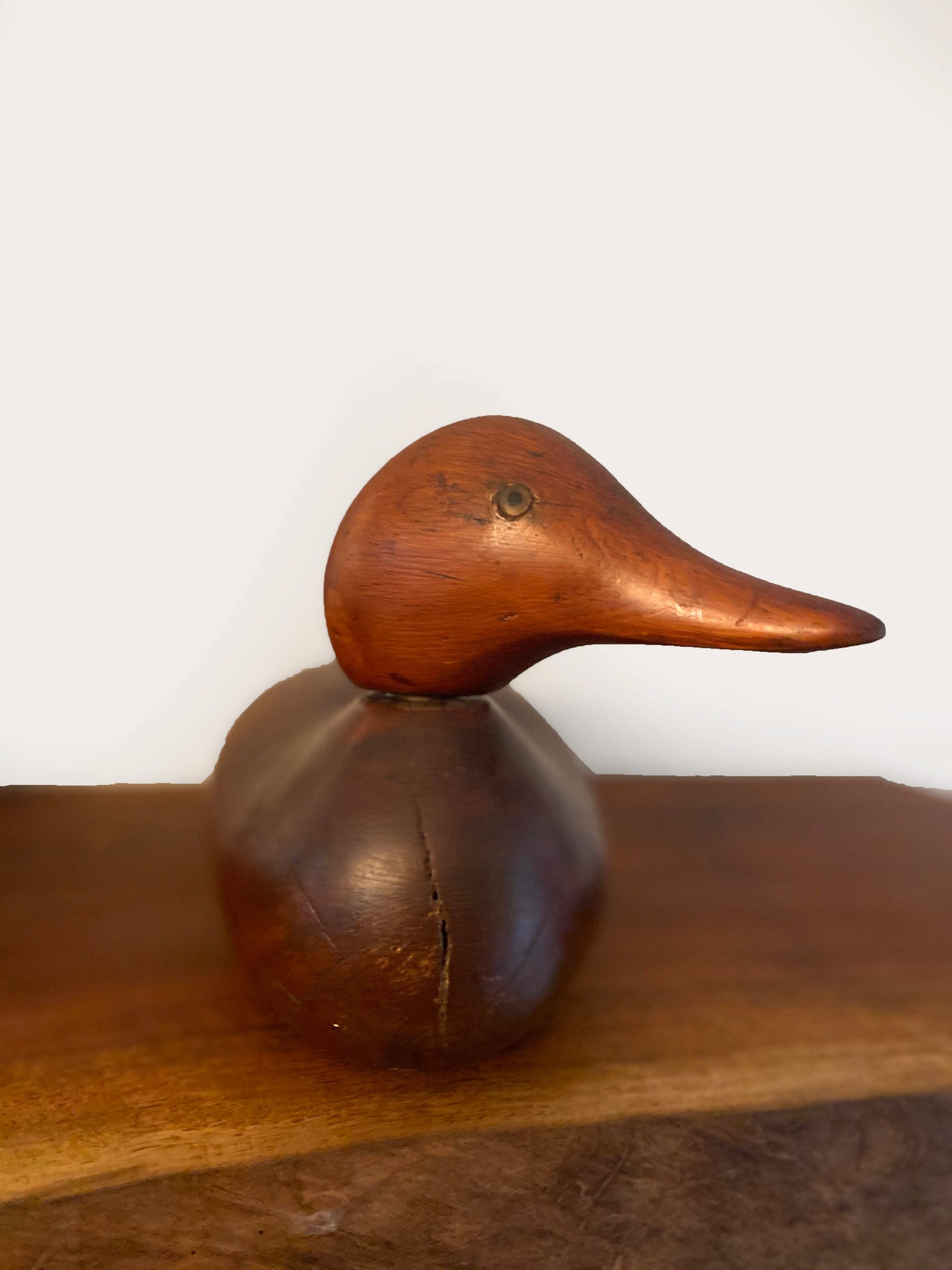 Antique vintage 1900s solid wood duck decoy Mallard