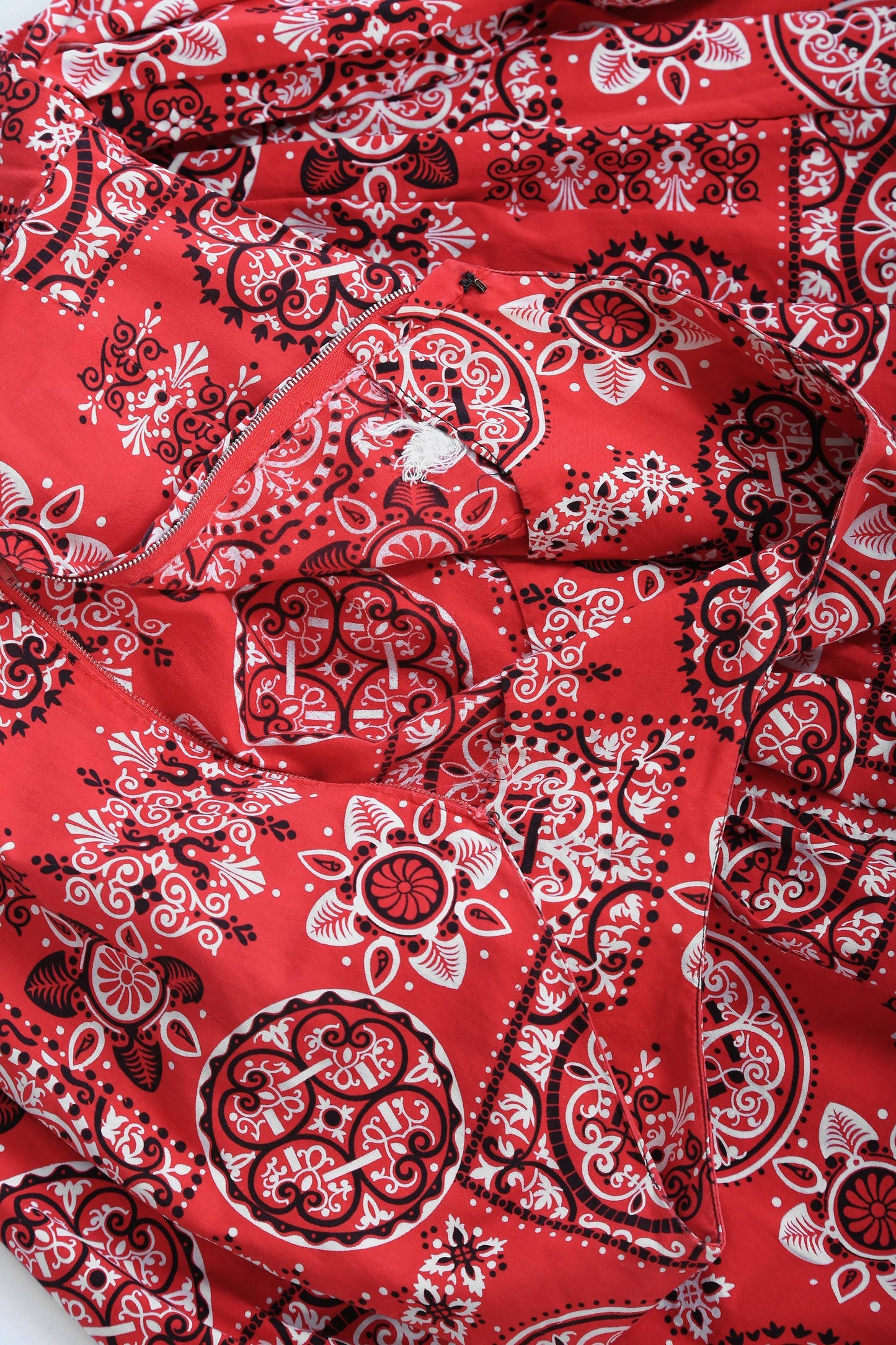 50s bandana dress | Vintage 1950s red bandana cotton dress