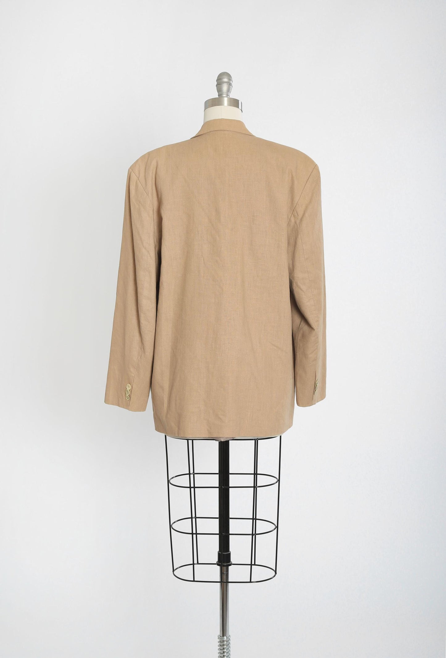 90s Tan linen cotton blazer