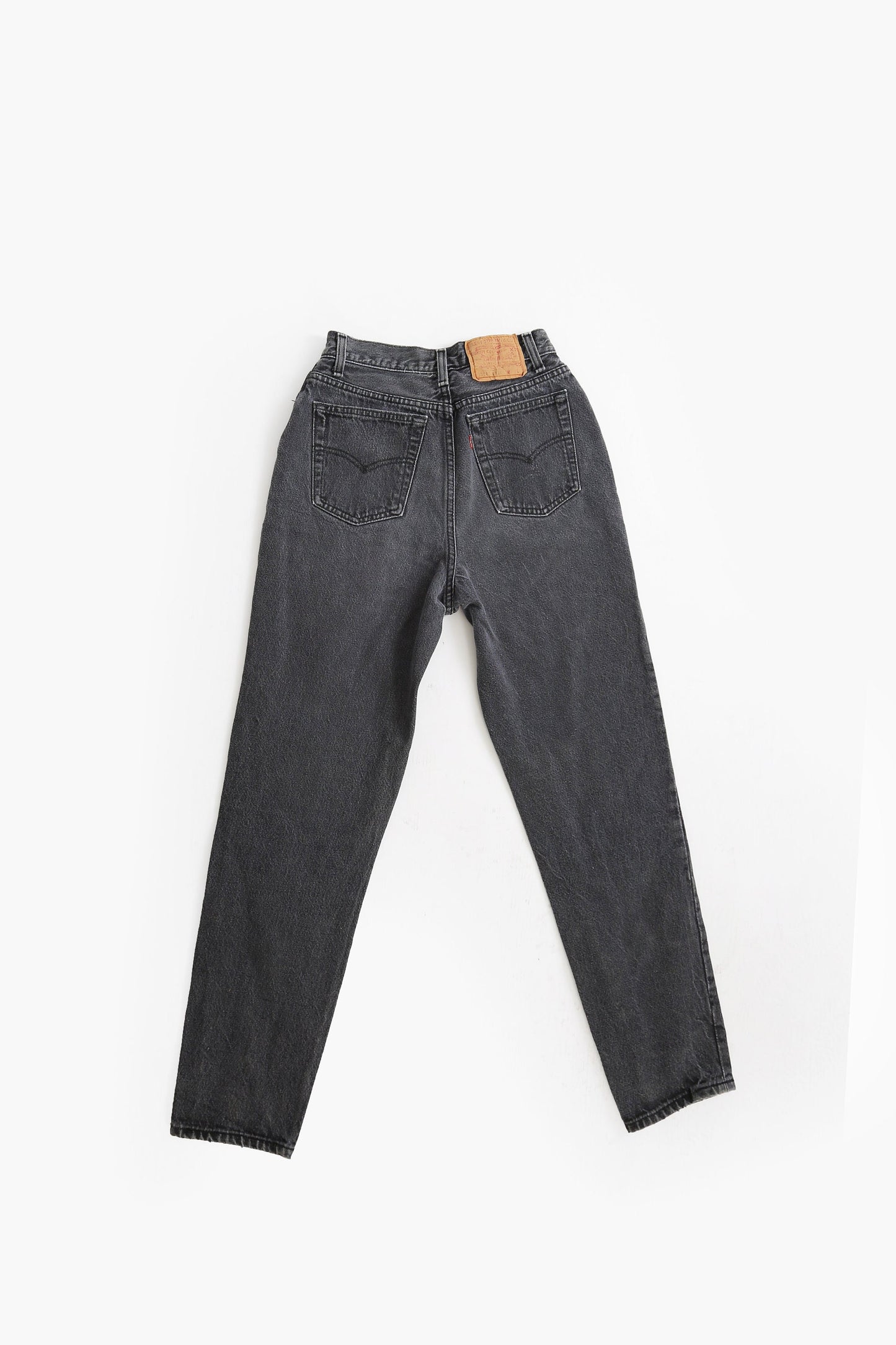 Vintage 90s 501 black Levis black button fly denim red tab straight jeans USA W27 L30