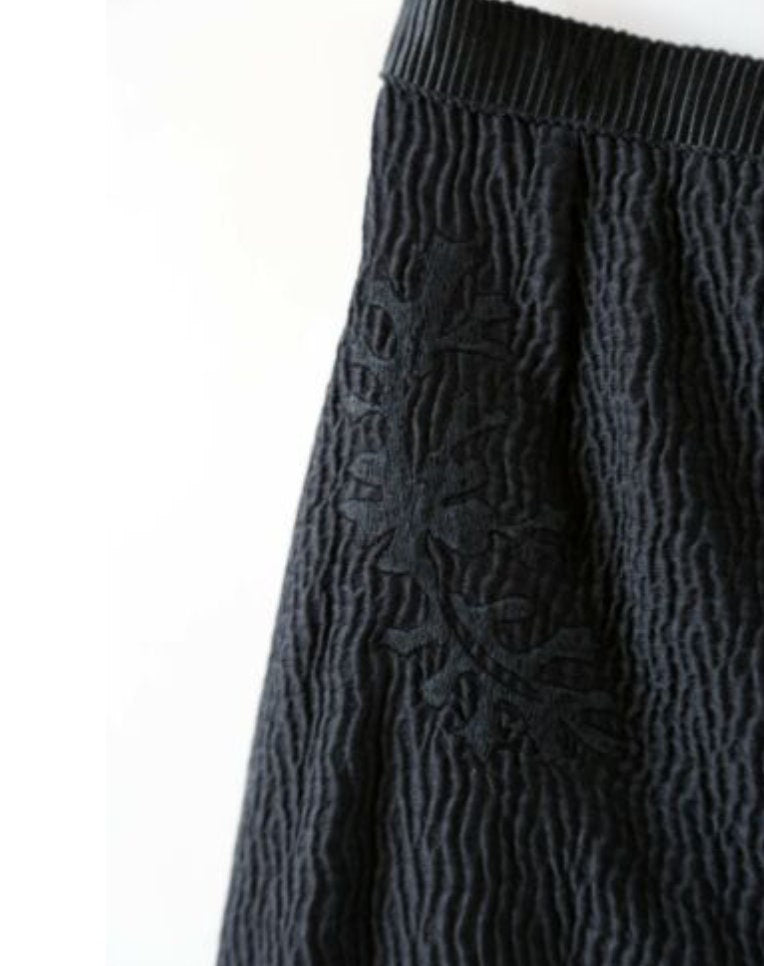 ROCHAS black embroidered appliqué Pencil skirt