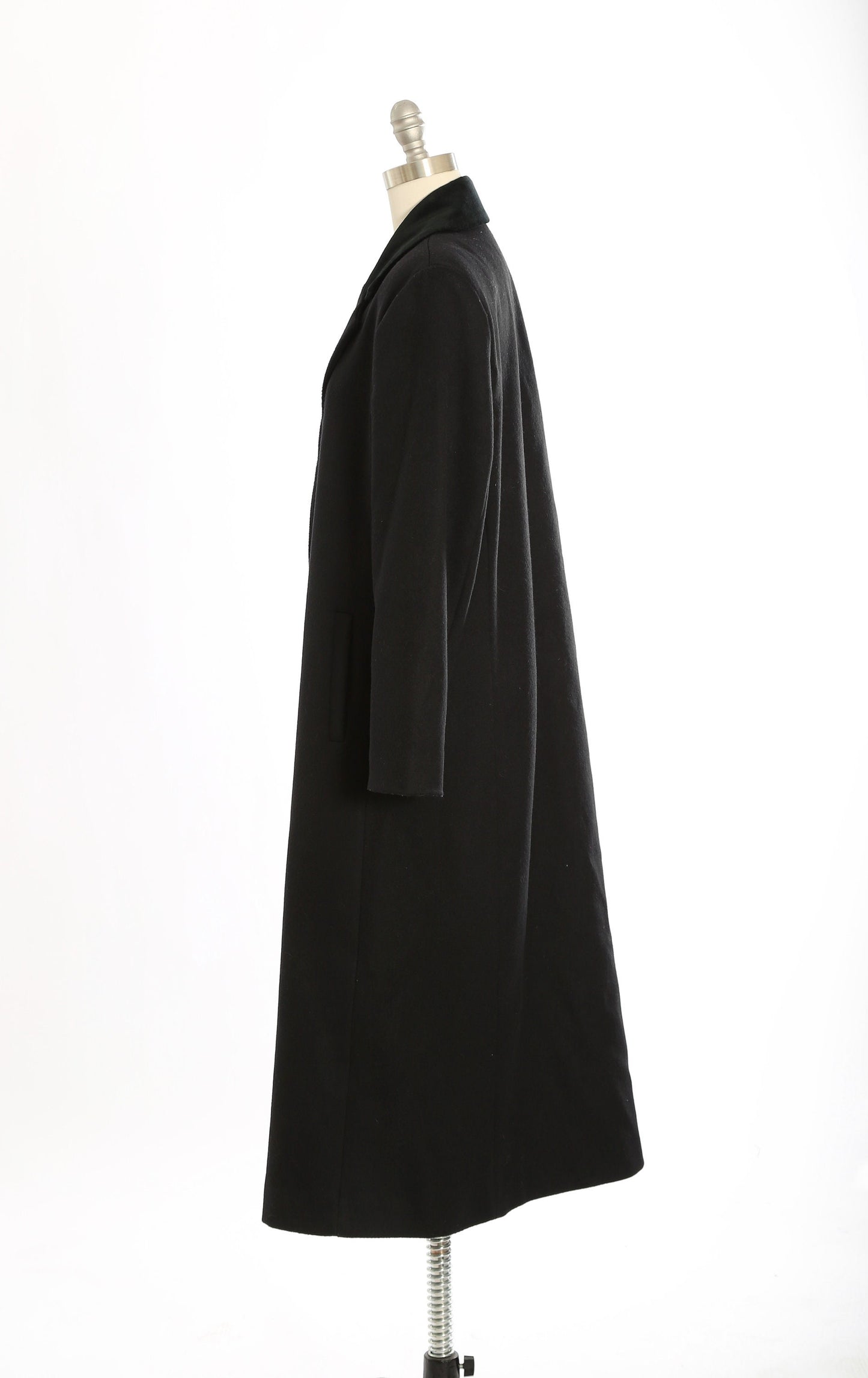 90s black wool coat | Vintage 1990s PENDLETON black velvet Merino wool long oversized coat