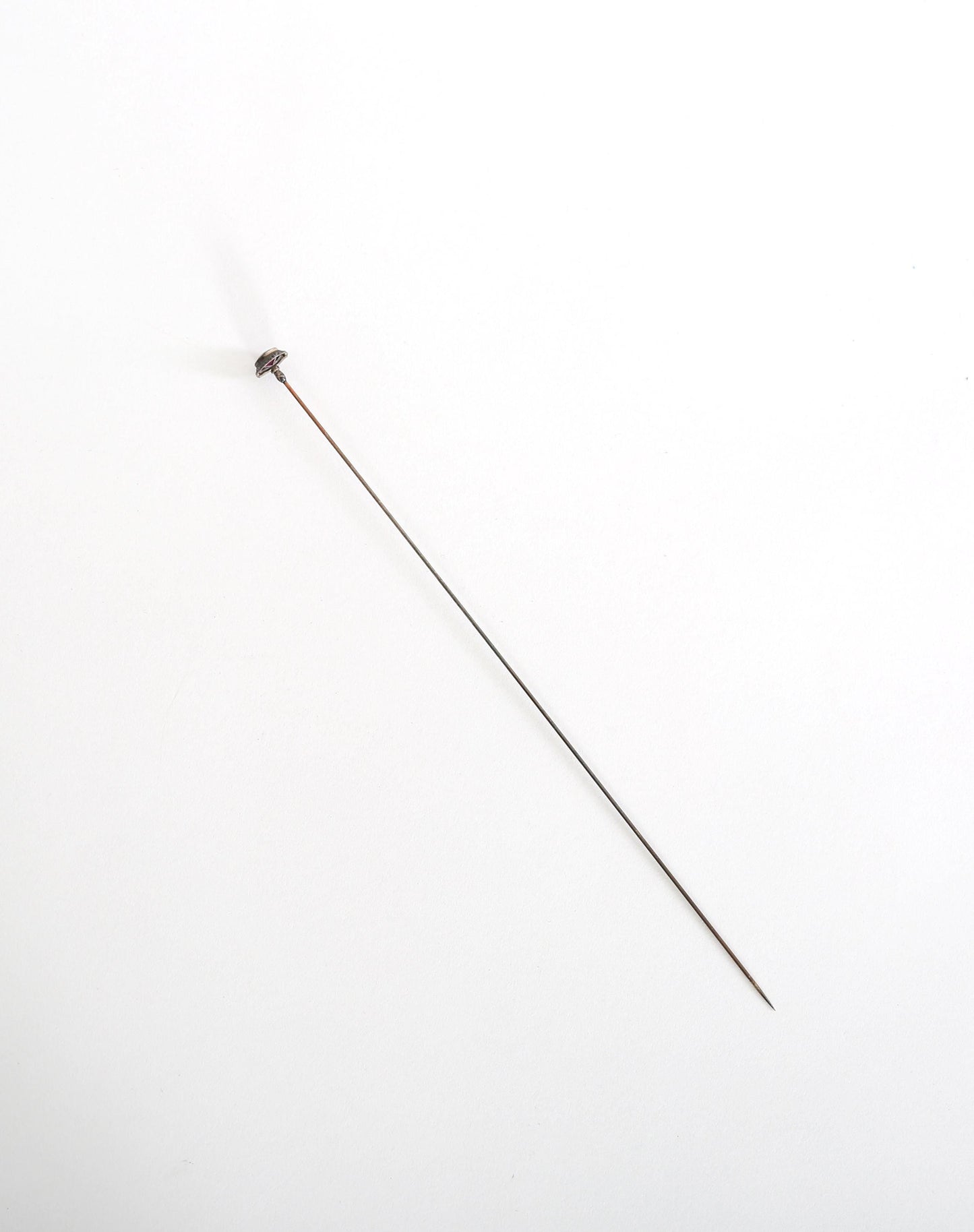 Antique Victorian sterling silver Amethyst paste stick hat pin