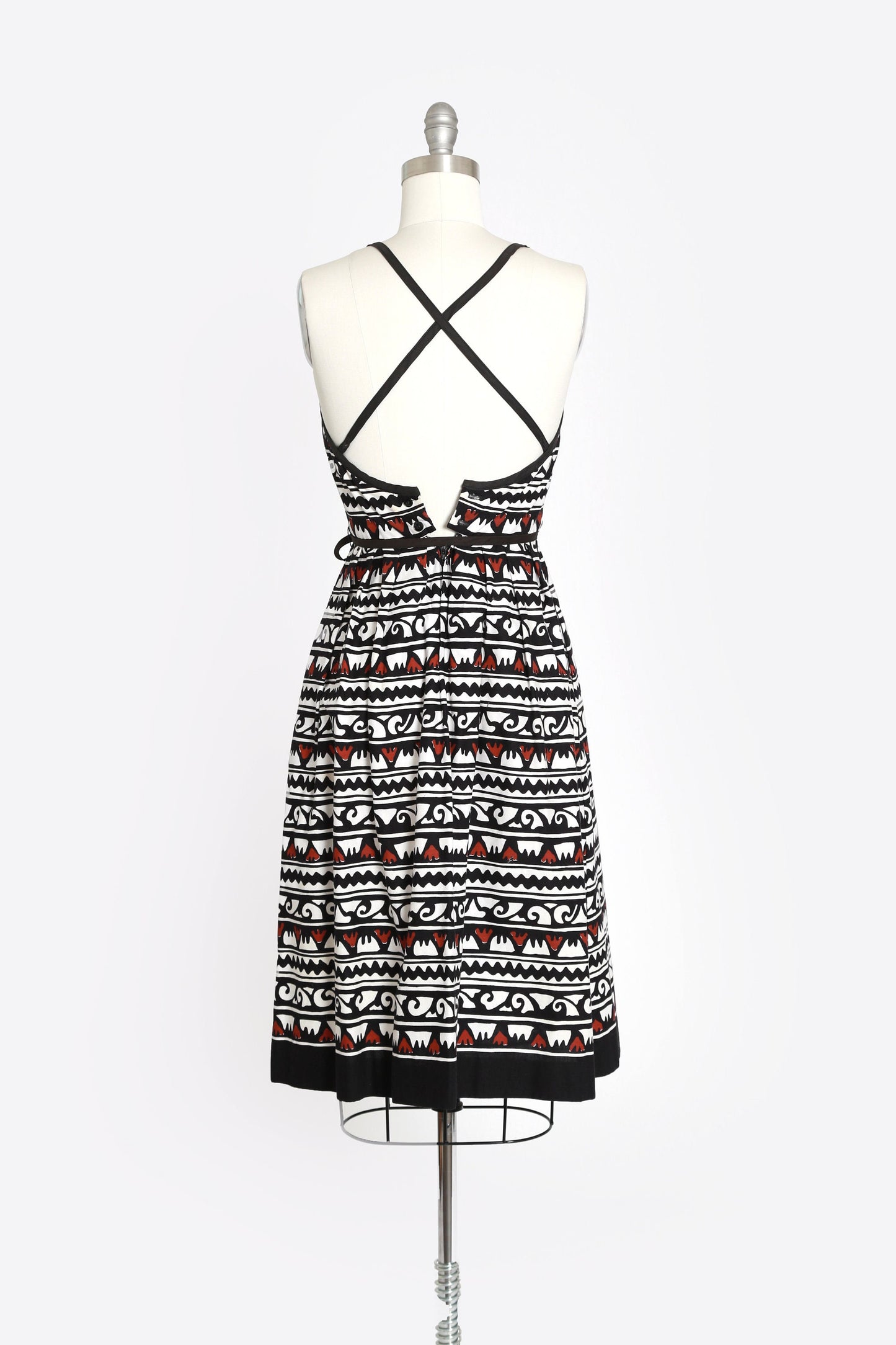 Lanz tribal dress | Vintage 60s Lanz cotton wave dress | 1960s tribal print dress