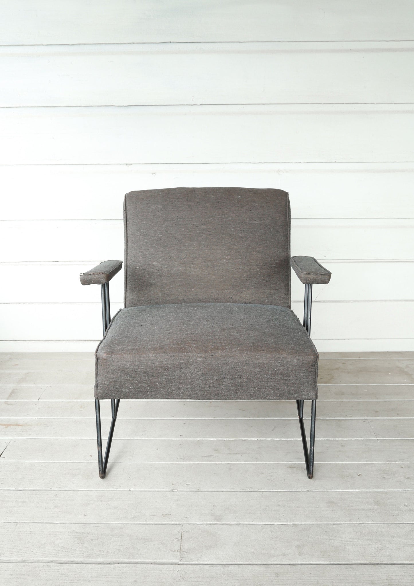 Rare Vintage Mid Century Modern Southern Cross iron chair attributed to Dan Johnson