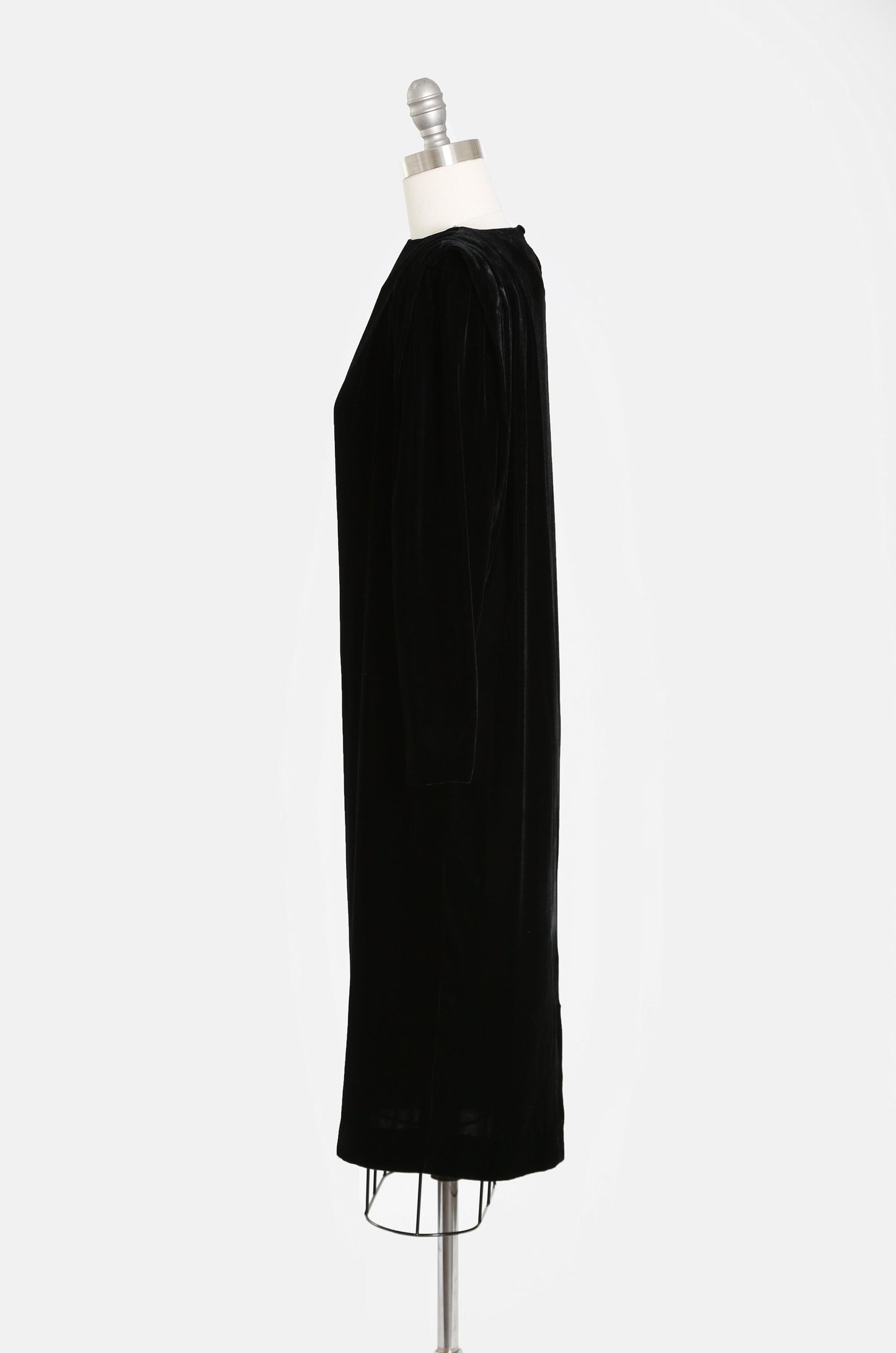 Cocoon velvet dress | Vintage 90s inky black velvet avant grade dress