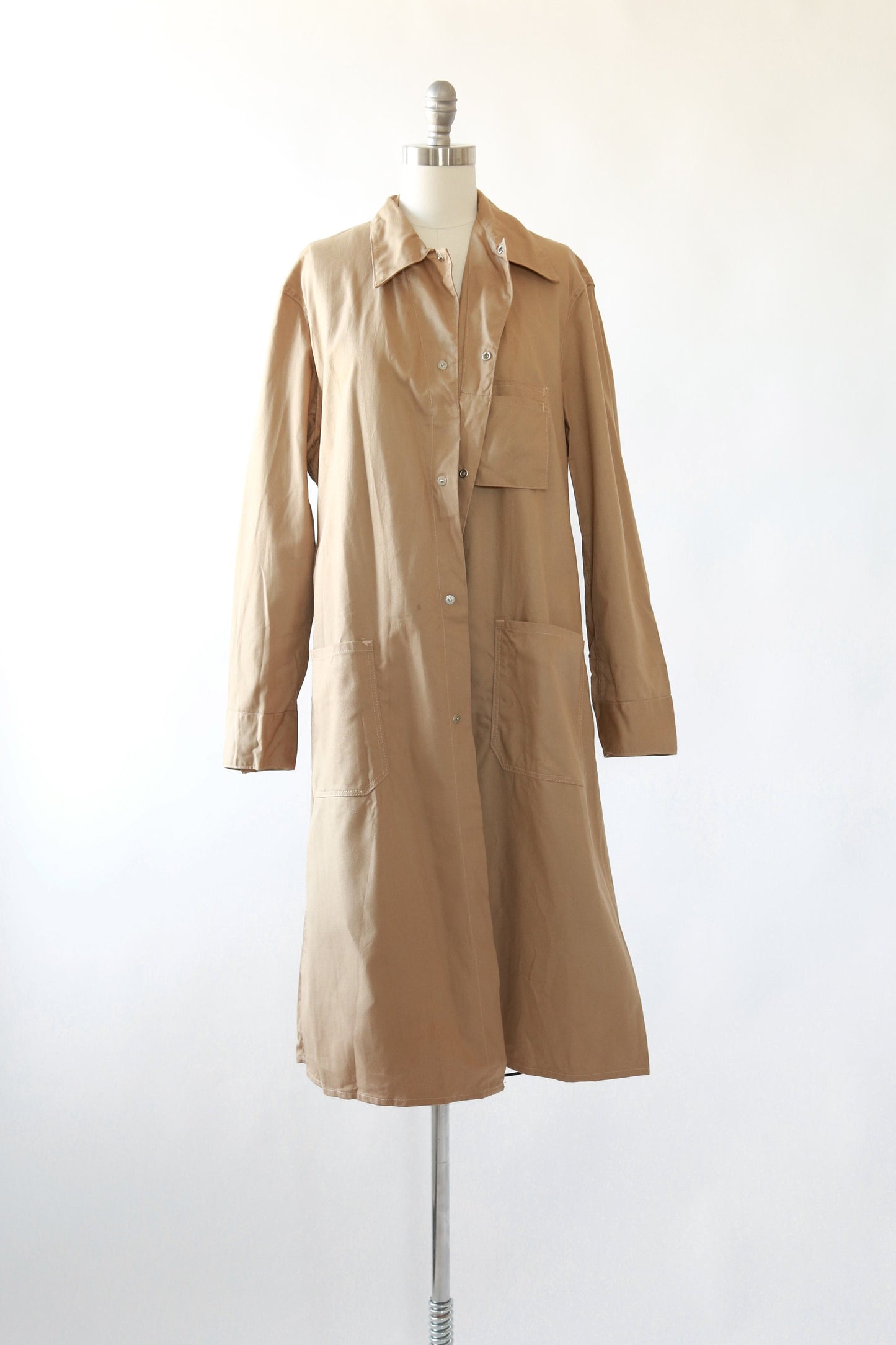 40s Sanforized Canvas Chore coat | Vintage 1940s canvas lab coat