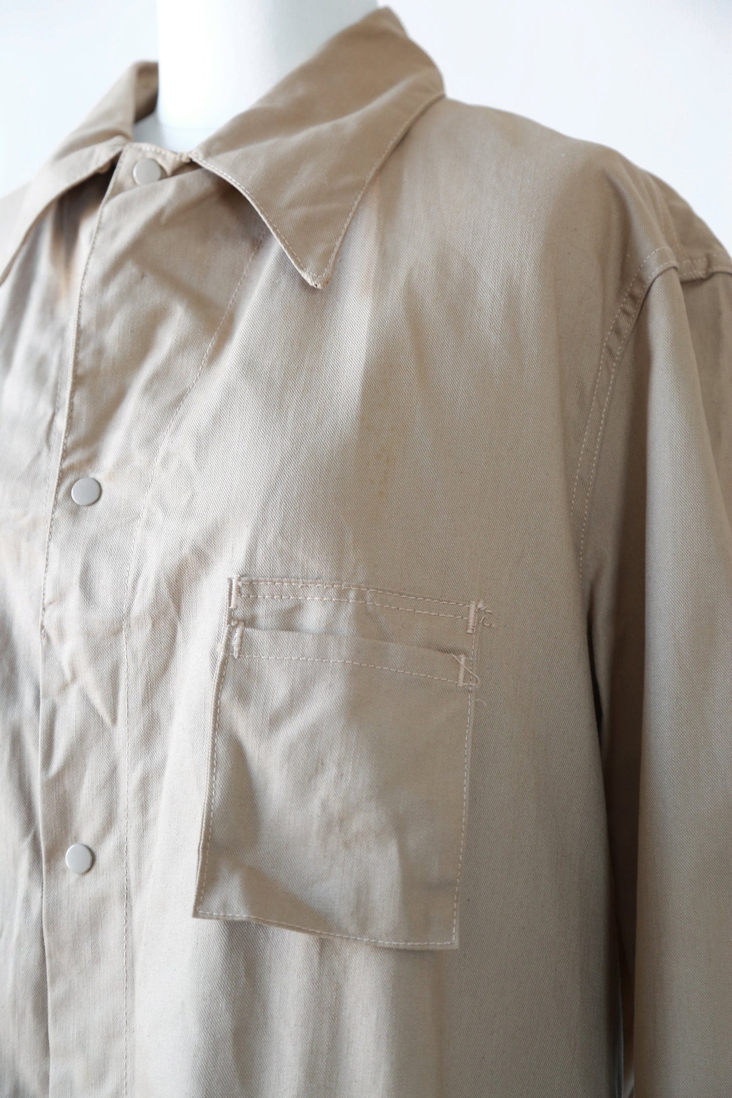40s Sanforized Canvas Chore coat | Vintage 1940s canvas lab coat