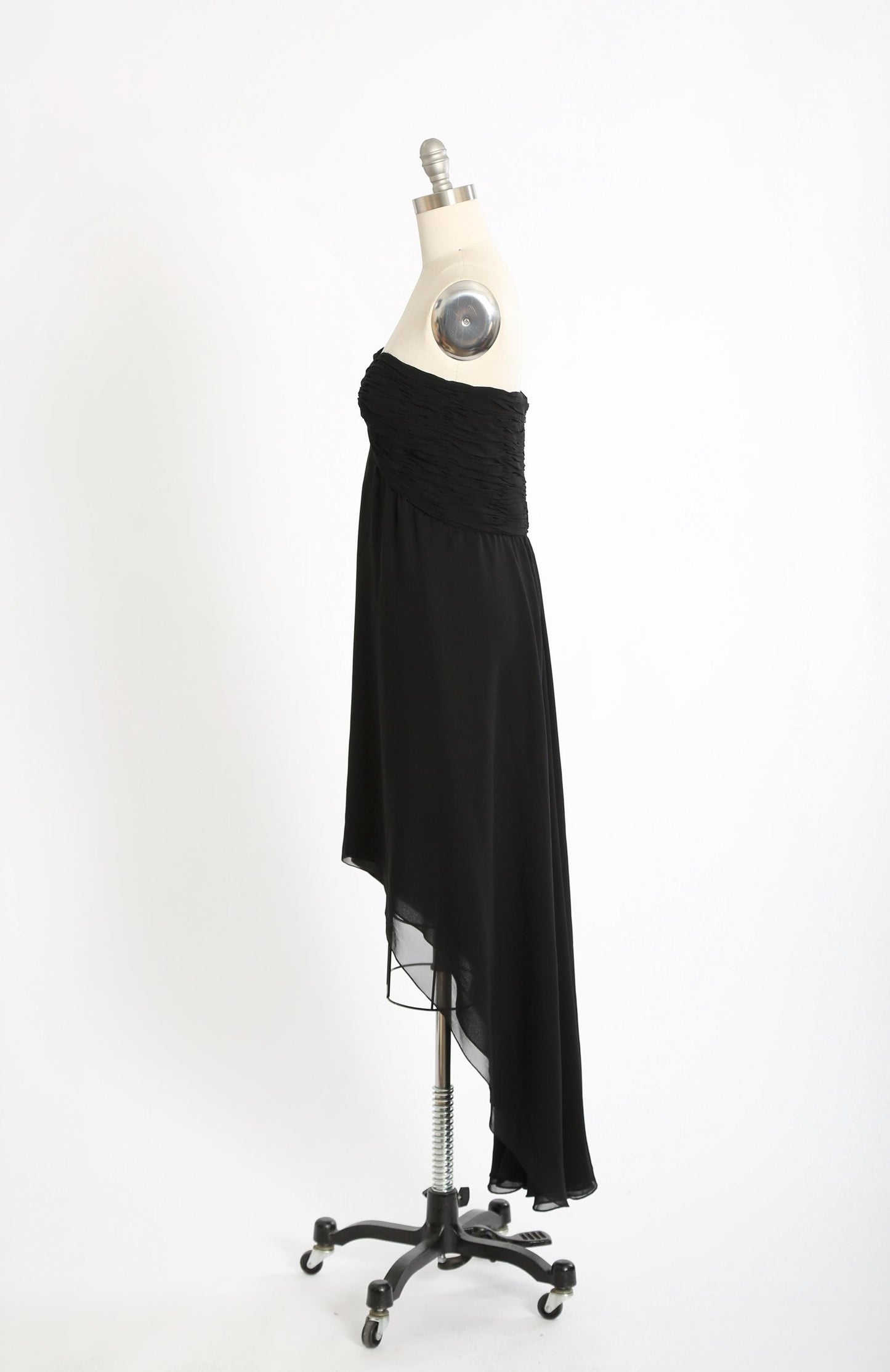 Oscar de la Renta silk dress | Vintage 90s Oscar de la Renta black silk high low cocktail dress