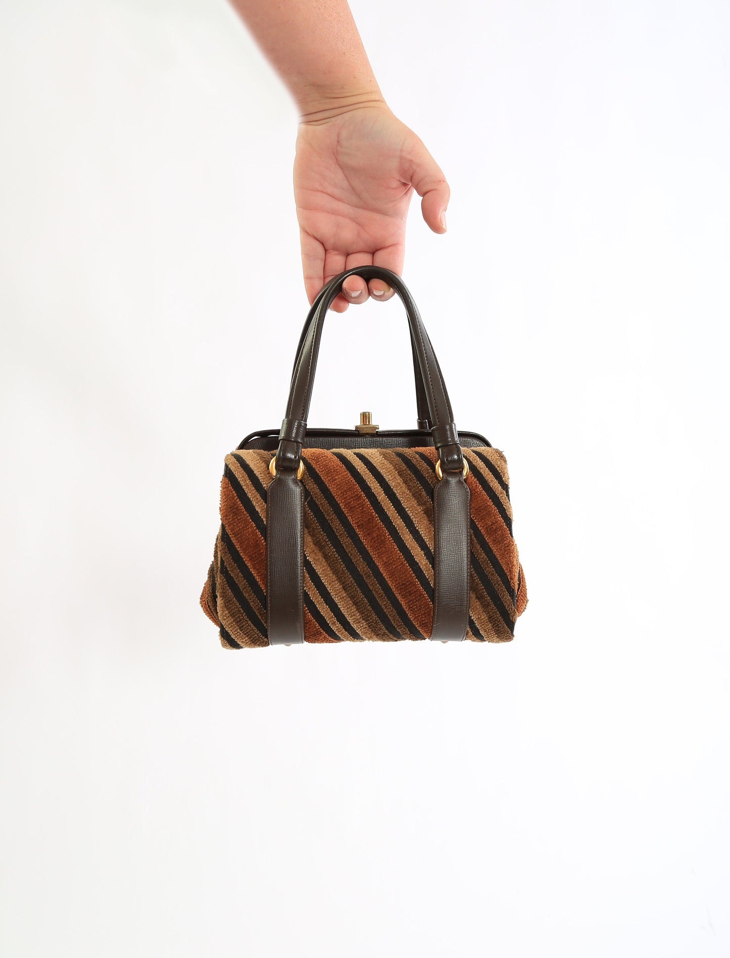 Lewis striped purse | Vintage 60s Lewis striped velvet velour purse