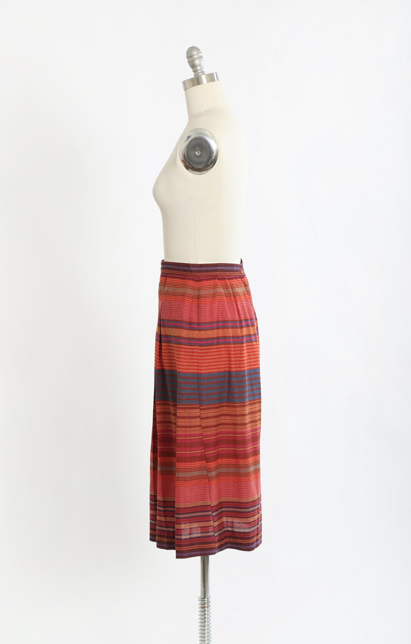 Vintage 70s 80s striped cotton blend skirt