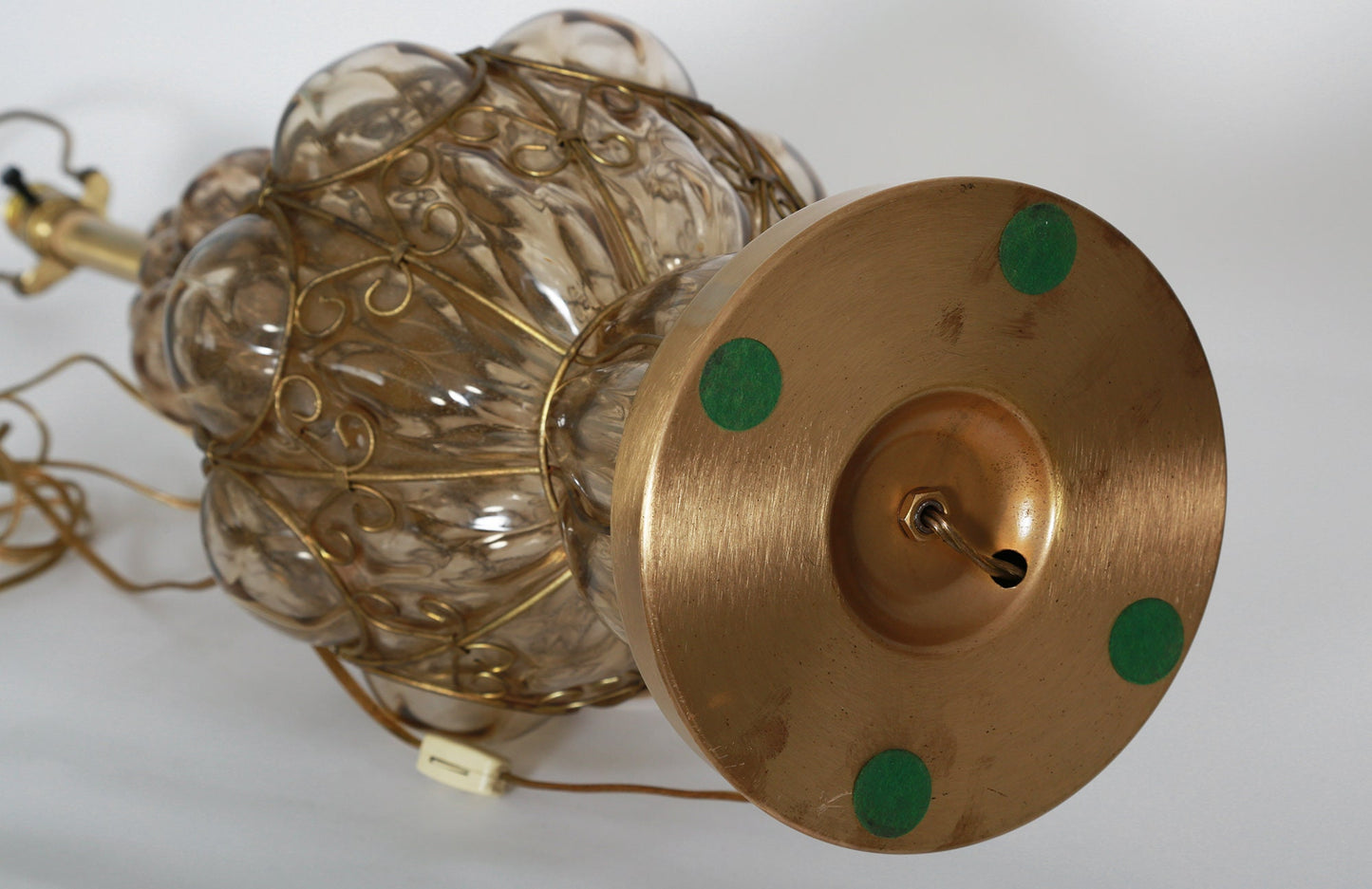 Vintage Mid Century modern Murano glass caged lamp