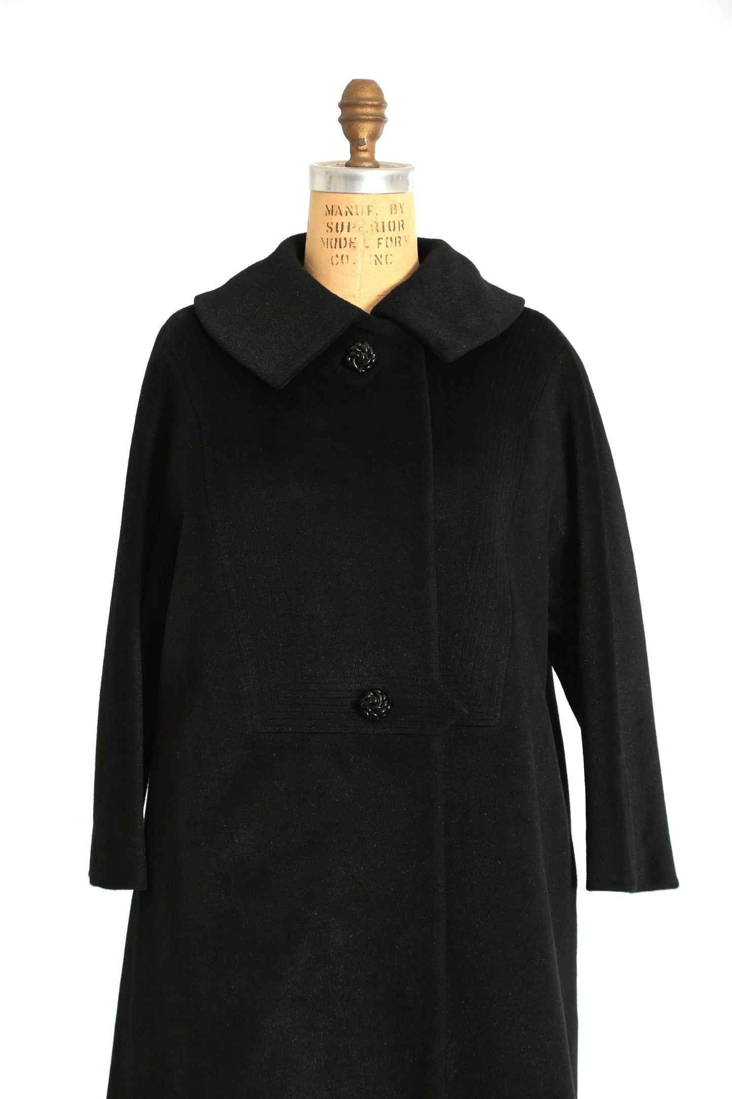 Vintage 50s black mohair wool coat