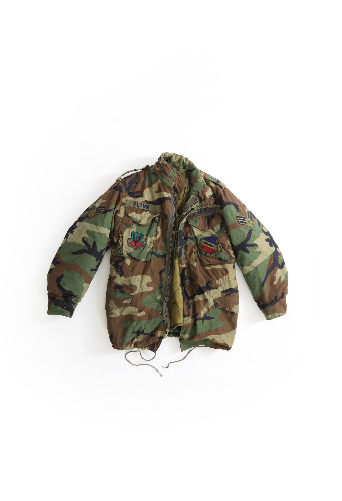 Vintage Military issue camo cold weather jacket | US Air force camo felid jacket