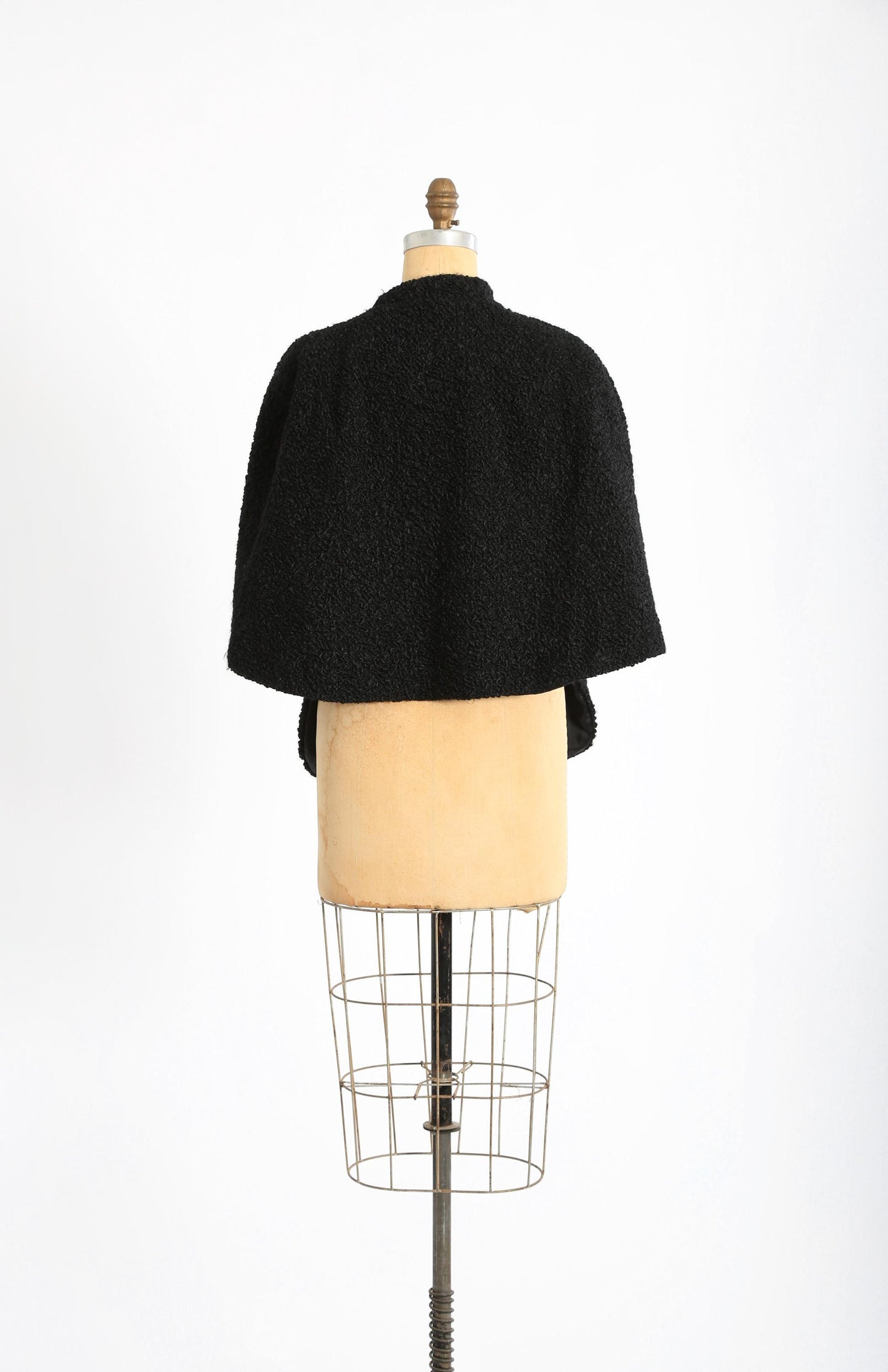 Vintage 50s faux Persian Lamb Fur Stole Bolero Cape shawl stroller