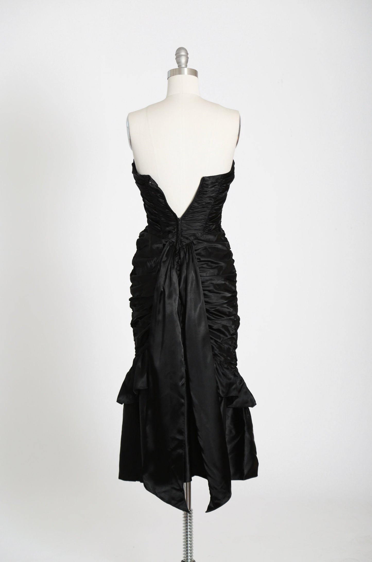 Gunne Sax dress | Vintage 80s Victorian style Gunne Sax black satin dress XS
