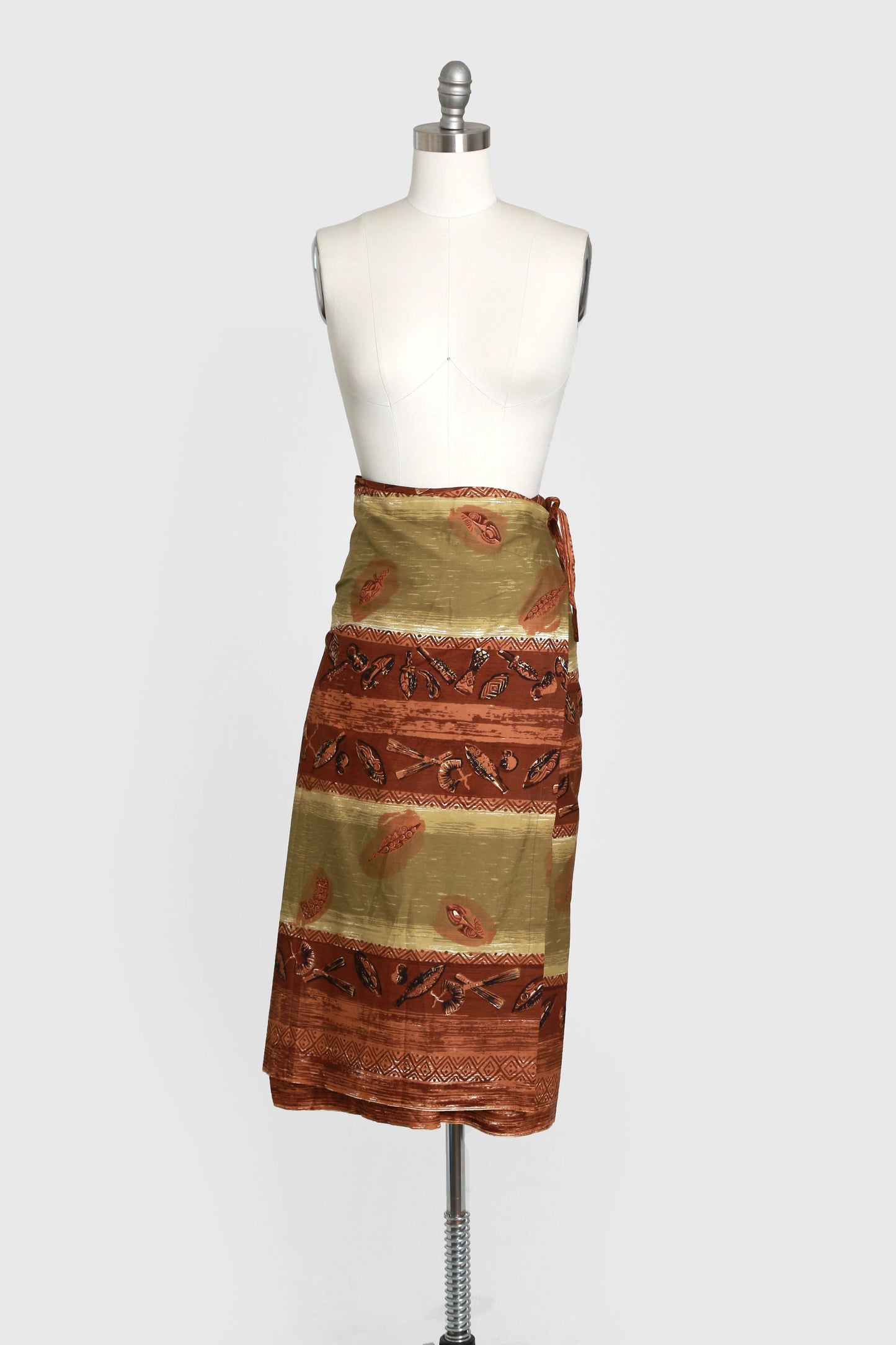 Vintage 50s Duke Kahanamuku Hawaiian cotton sarong wrap skirt | 1950s ie faitaga wrap skirt