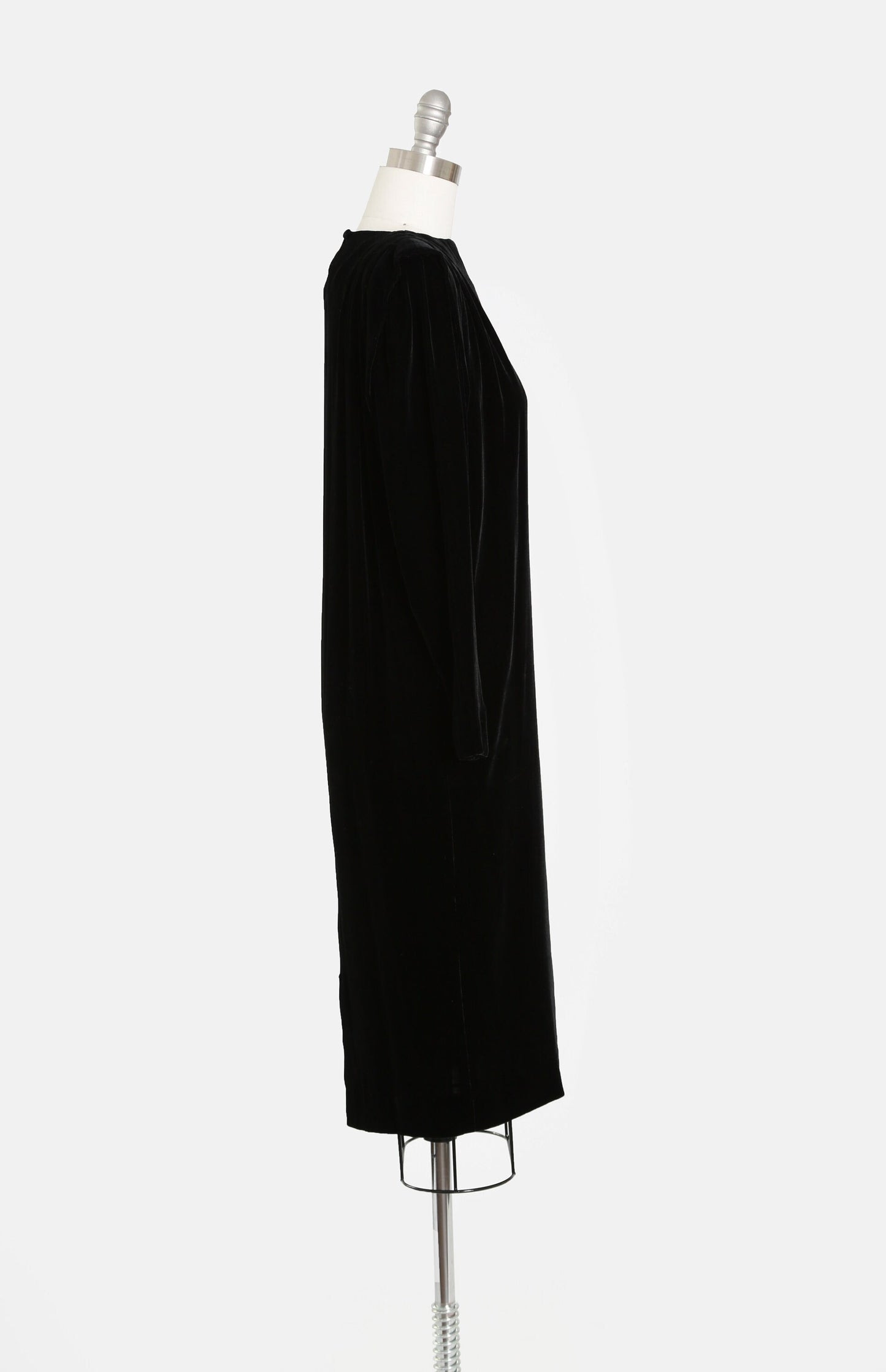 Cocoon velvet dress | Vintage 90s inky black velvet avant grade dress