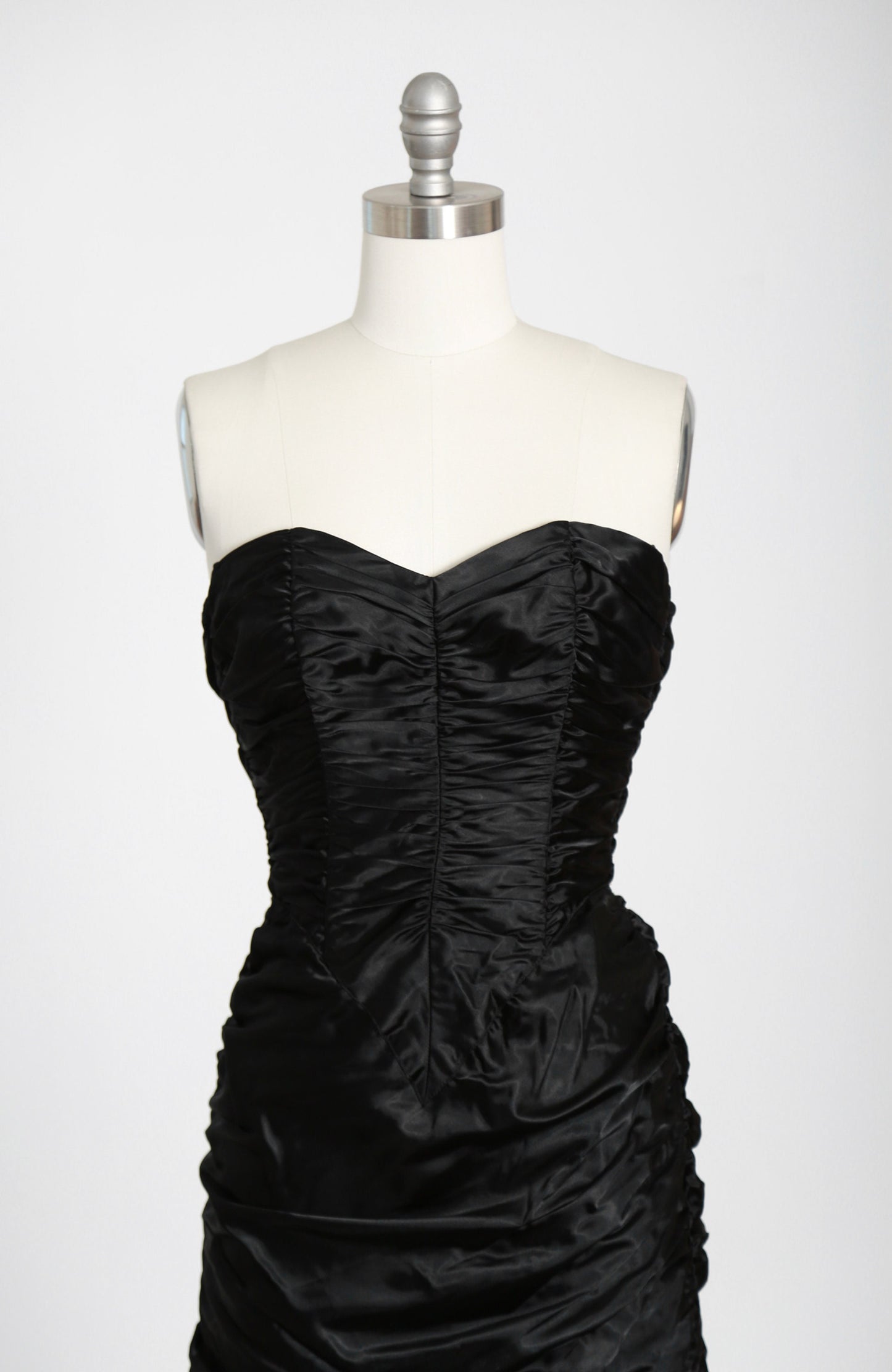 Gunne Sax dress | Vintage 80s Victorian style Gunne Sax black satin dress XS
