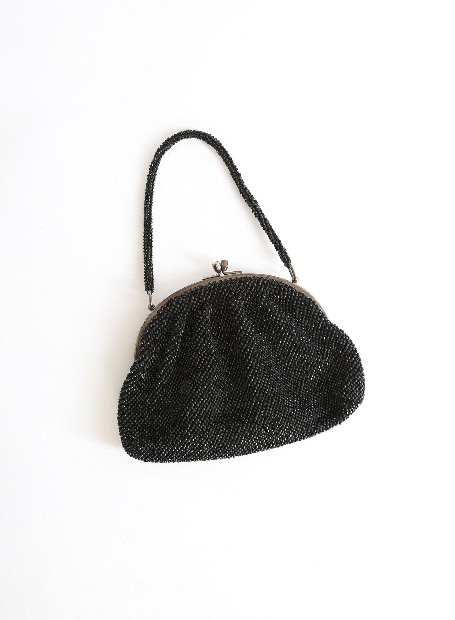 Vintage 1960s black beaded purse